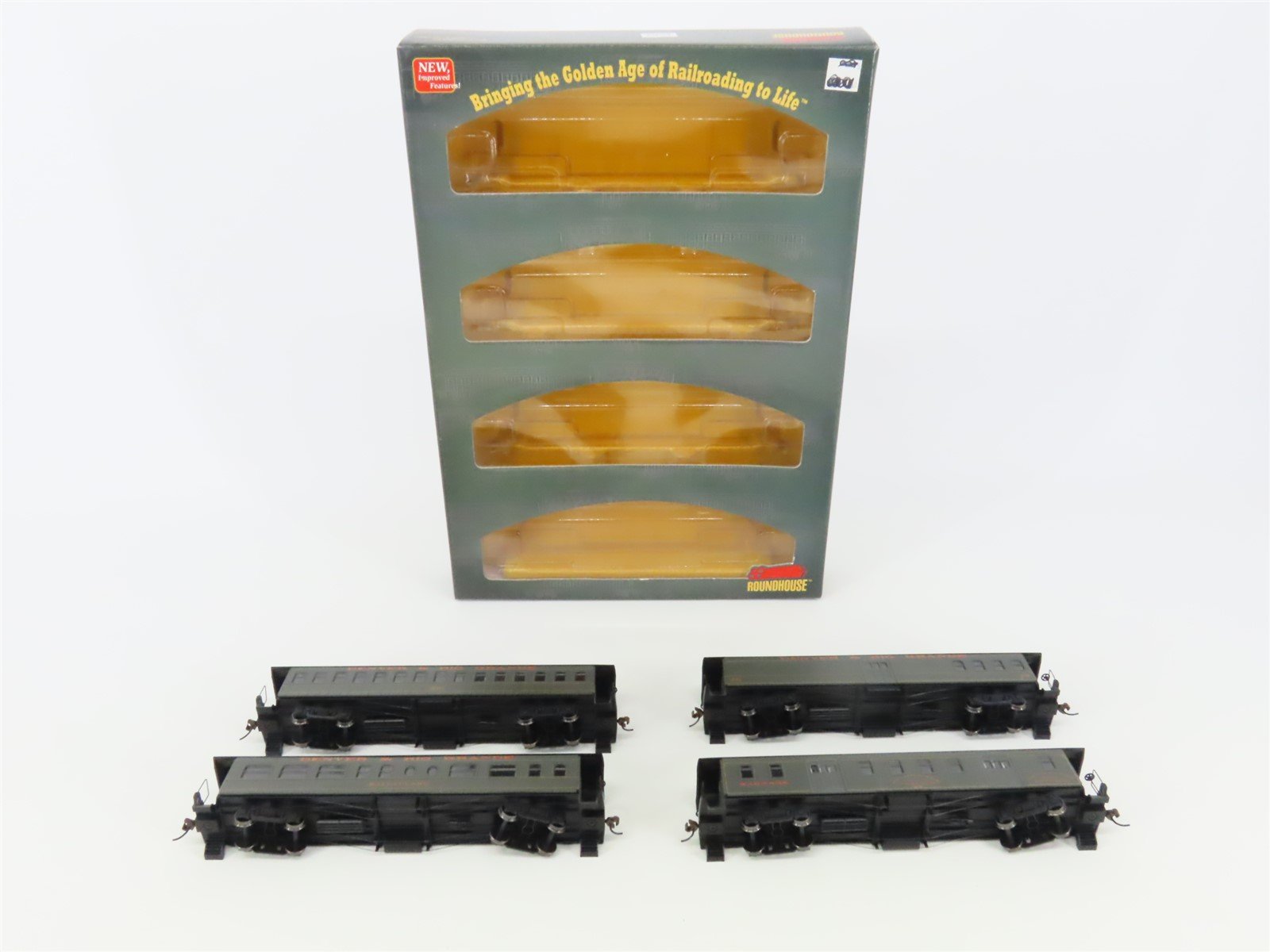 HO Scale Roundhouse 84823 D&RGW Rio Grande Overland Passenger 4-Car Set