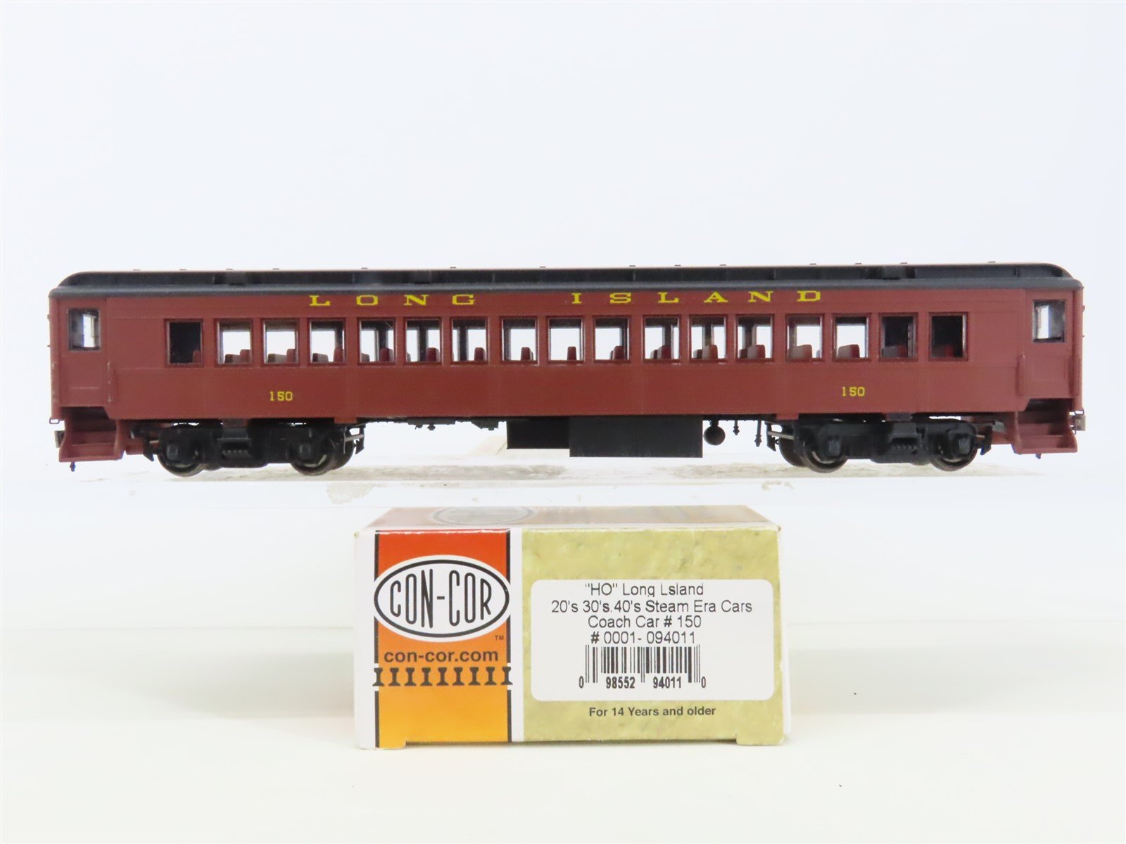 HO Scale Con-Cor 0001-094011 LI Long Island Steam Era Coach Passenger #150