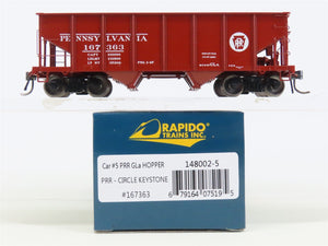 HO Scale Rapido 148002-5 PRR Pennsylvania Railroad 2-Bay Open Hopper #167363