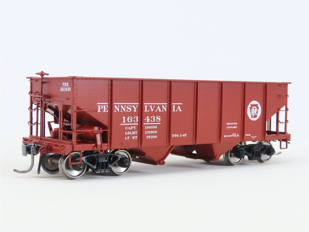HO Scale Rapido 148001-6 PRR Pennsylvania Railroad 2-Bay Open Hopper #163438