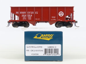 HO Scale Rapido 148002-3 PRR Pennsylvania Railroad 2-Bay Open Hopper #164584