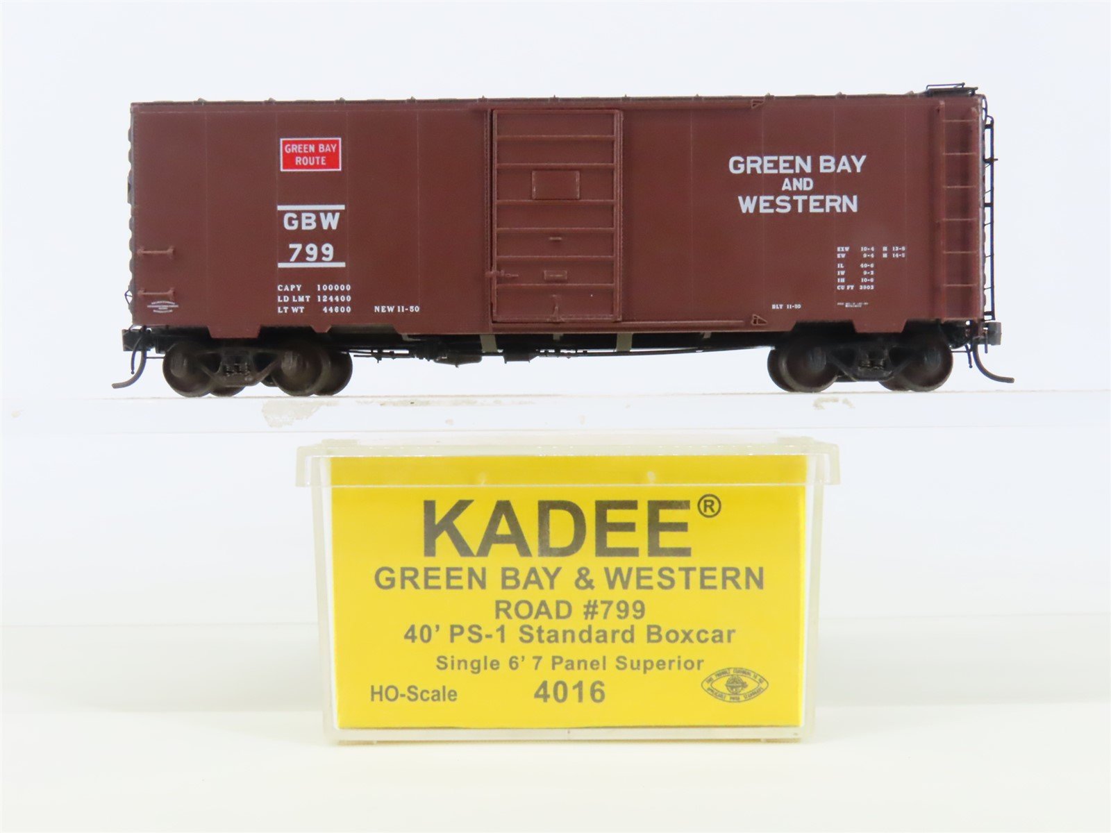 HO Scale Kadee 4016 GBW Green Bay Route 40' Single Door Box Car #799