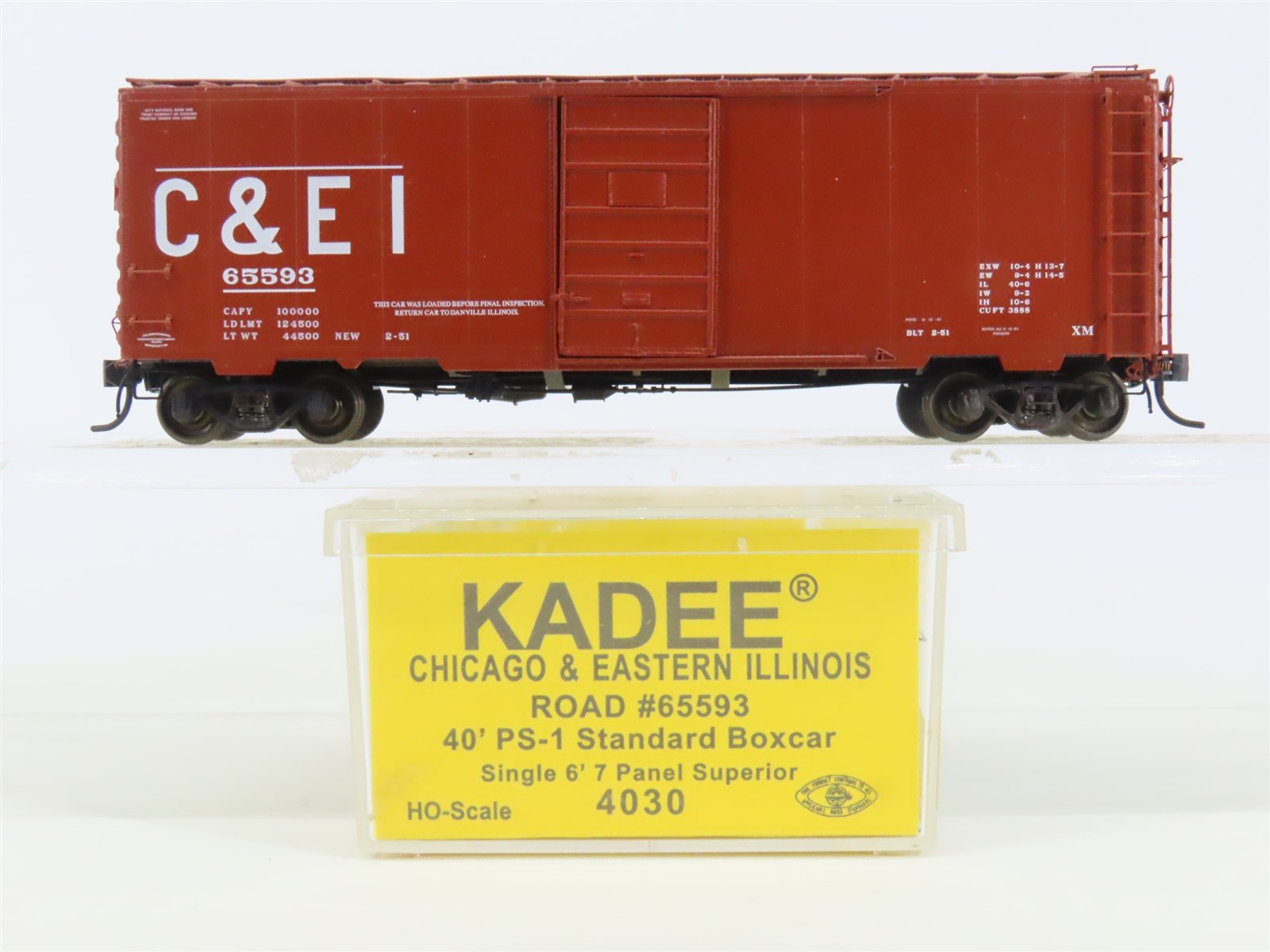 HO Scale Kadee 4030 C&EI Chicago & Eastern Illinois Railroad 40' Box Car #65593