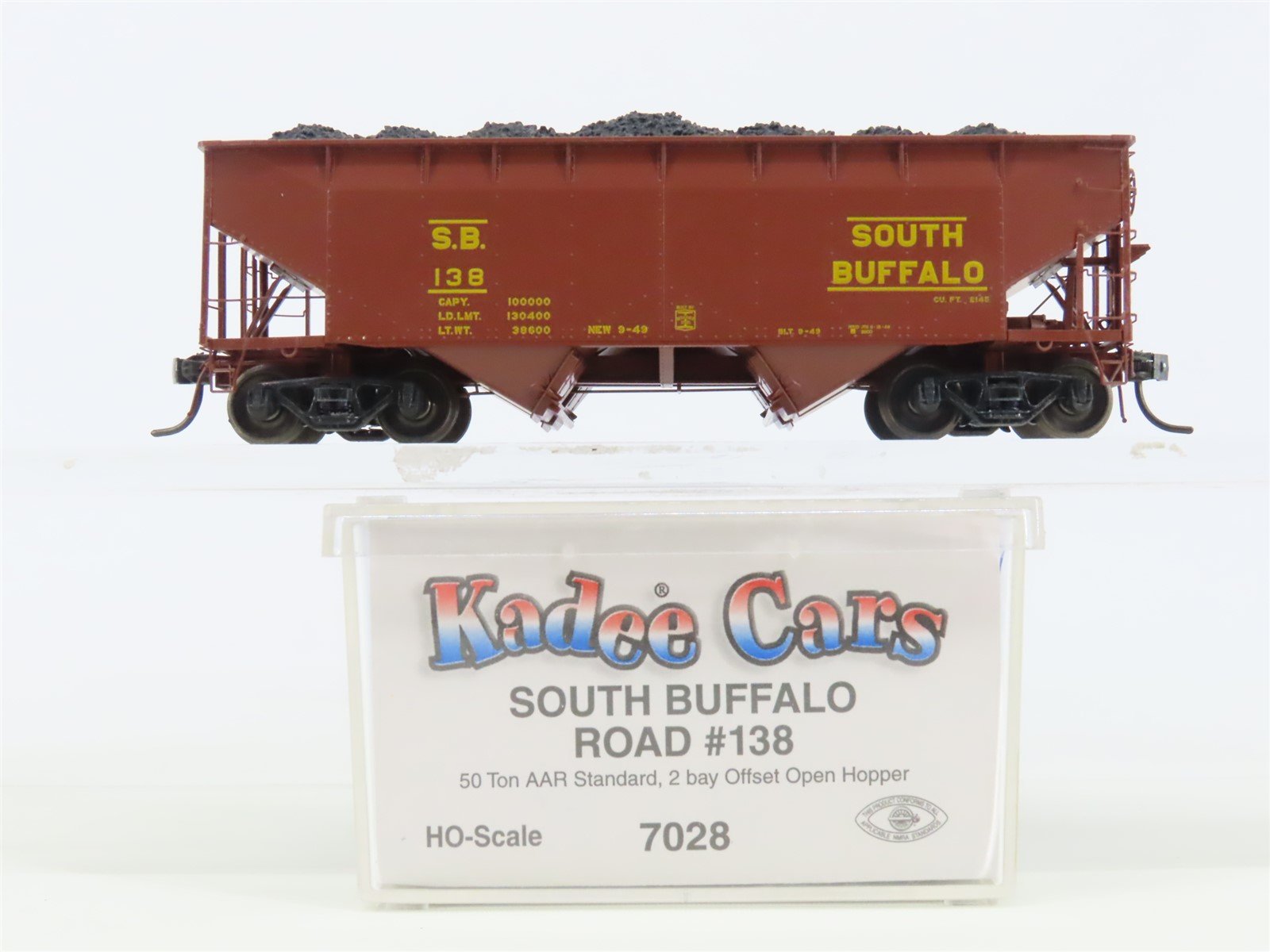 HO Scale Kadee 7028 SB South Buffalo 2-Bay Offset Open Hopper #138