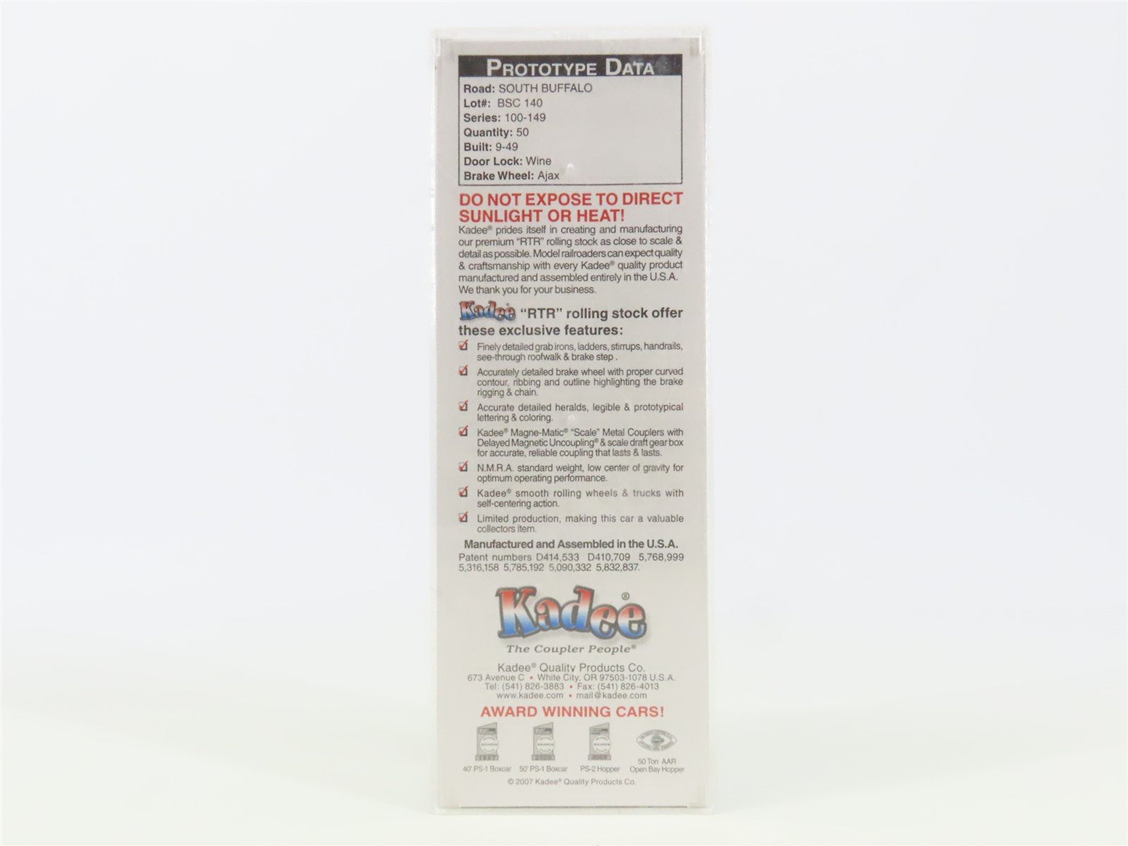 HO Scale Kadee 7028 SB South Buffalo 2-Bay Offset Open Hopper #138