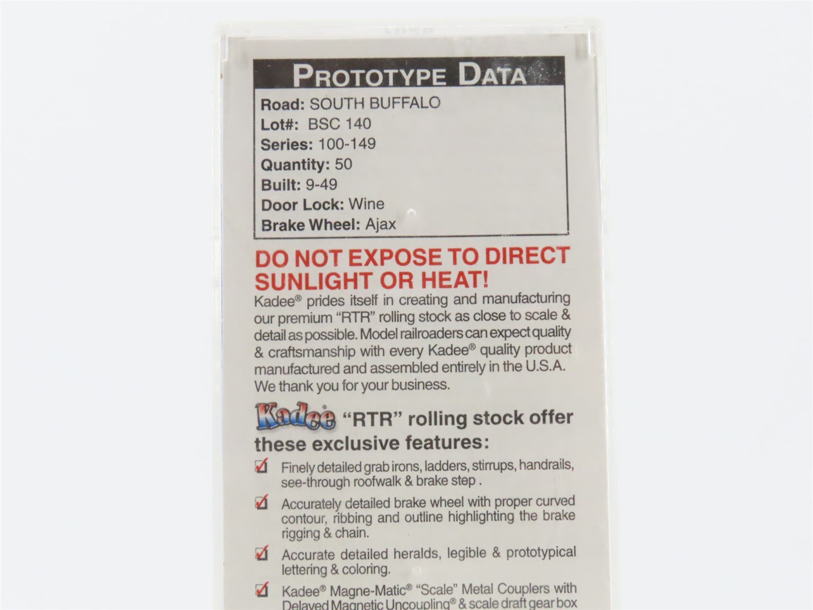 HO Scale Kadee 7028 SB South Buffalo 2-Bay Offset Open Hopper #138