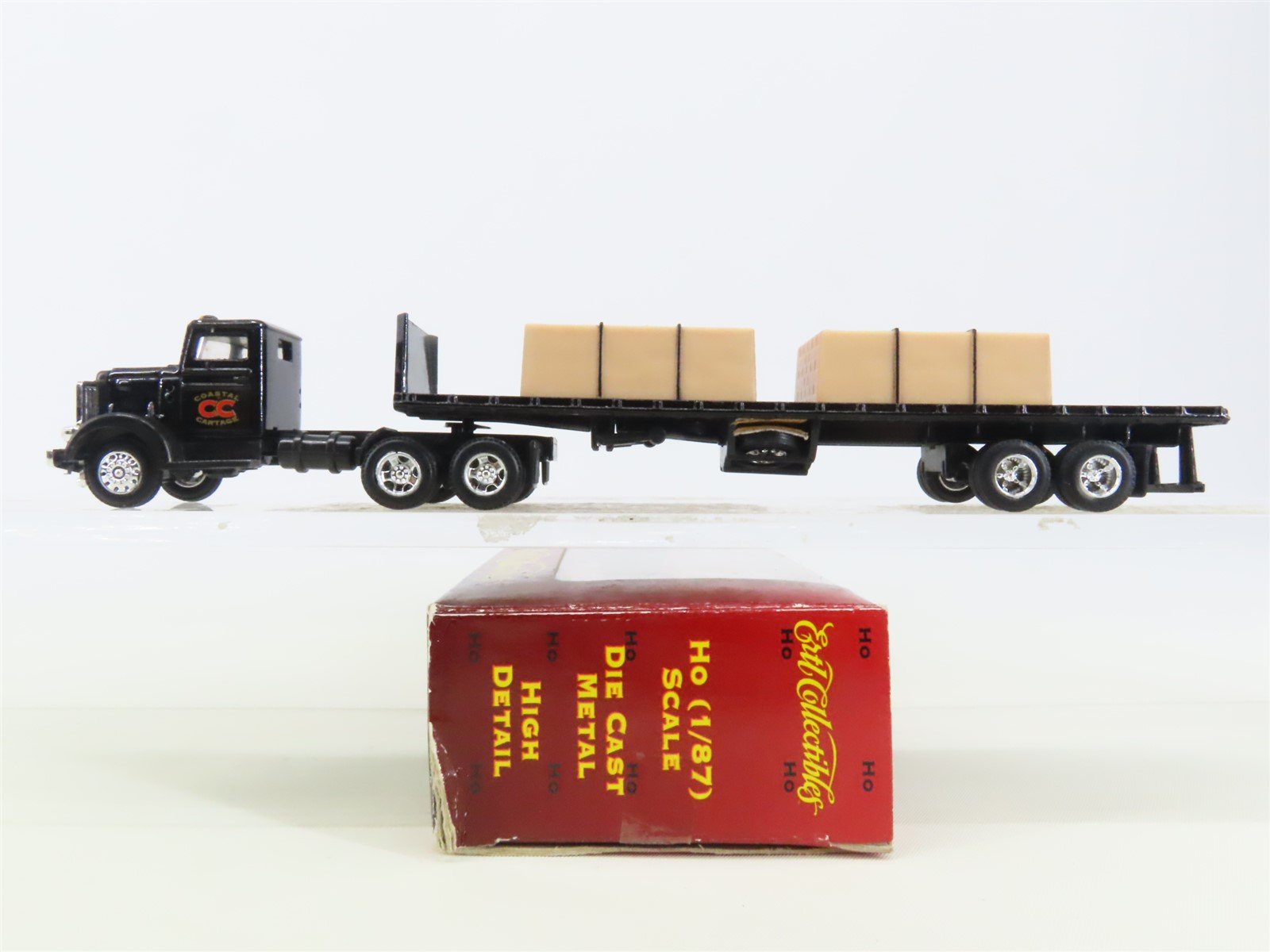 HO 1/87 Ertl 4257 Die-Cast Coastal Cartage 1948 Peterbilt w/ Flat Bed Trailer