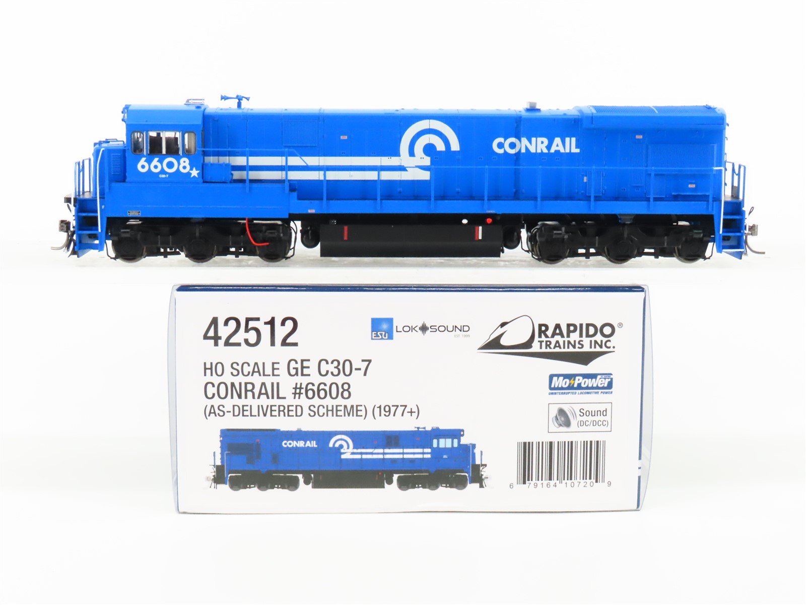 HO Scale Rapido 42512 CR Conrail GE C30-7 Diesel #6608 w/ DCC & Sound