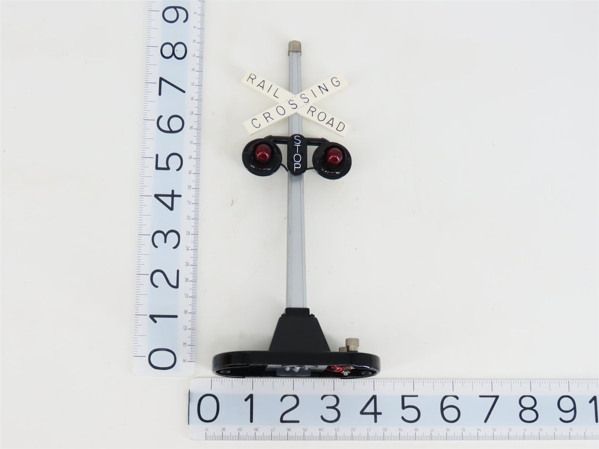 O 1/48 Scale MTH Rail King 30-1074 No.154 Automatic Highway Signal w/ Black Base