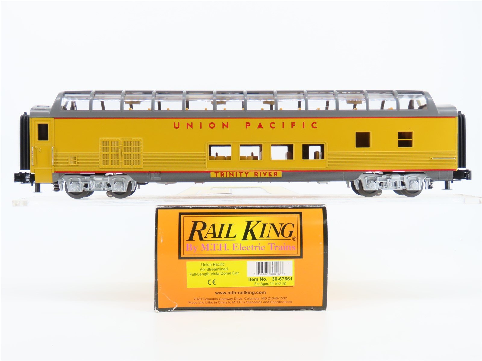 O Gauge 3-Rail MTH Rail King 30-67661 UP 60' Vista Dome Passenger-Trinity River