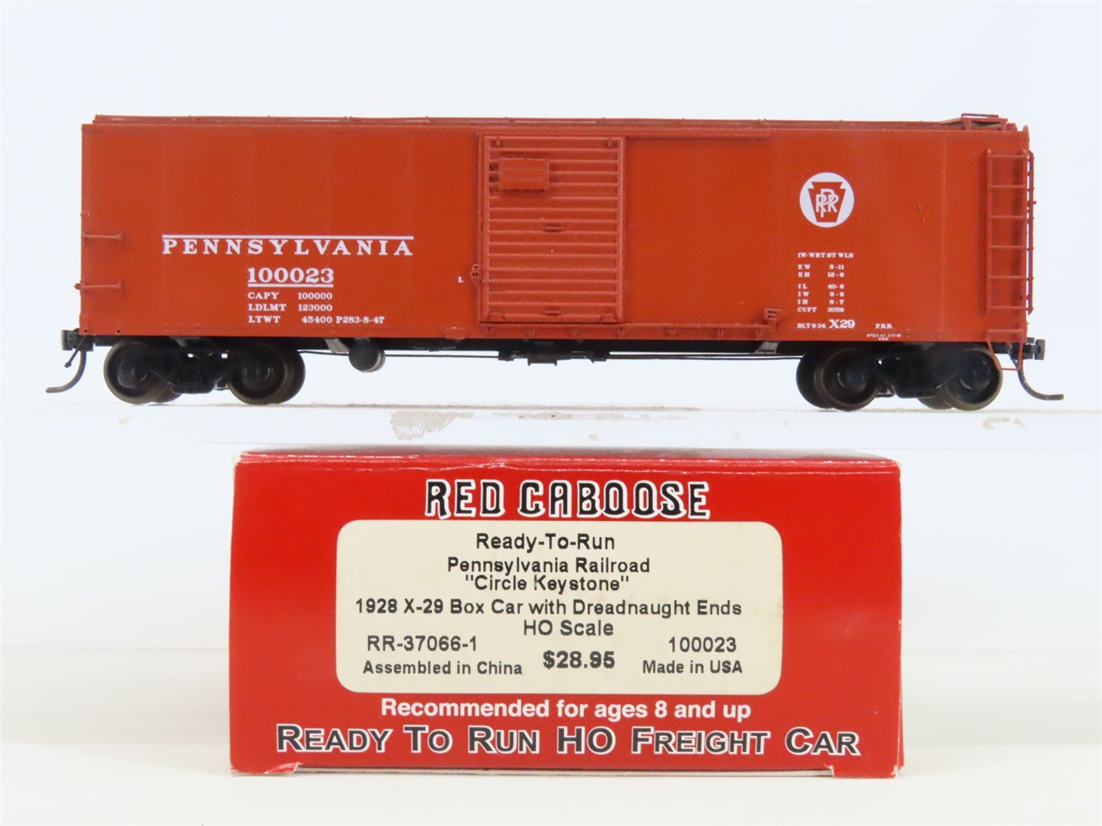 HO Scale Red Caboose RR-37066-1 PRR Pennsylvania Railroad Box Car #100023