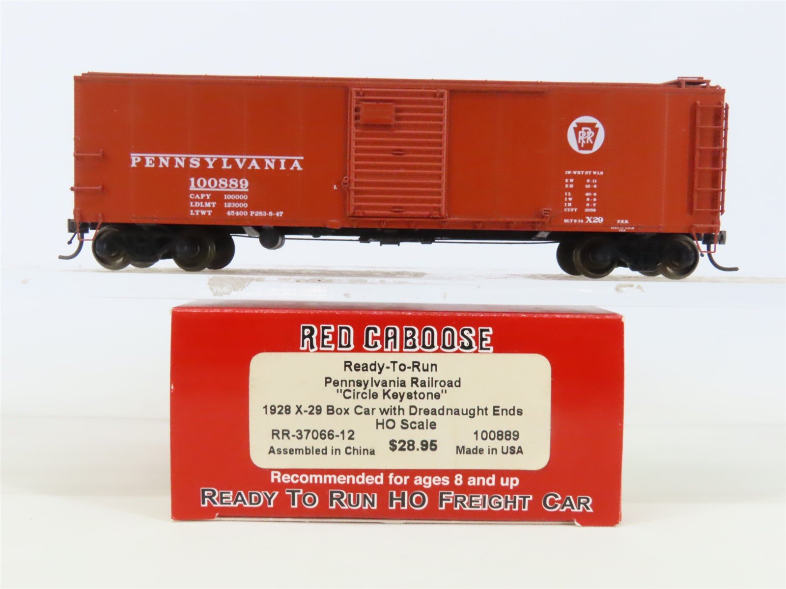 HO Scale Red Caboose RR-37066-12 PRR Pennsylvania Railroad Box Car #100889
