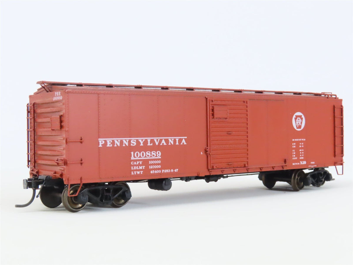 HO Scale Red Caboose RR-37066-12 PRR Pennsylvania Railroad Box Car #100889