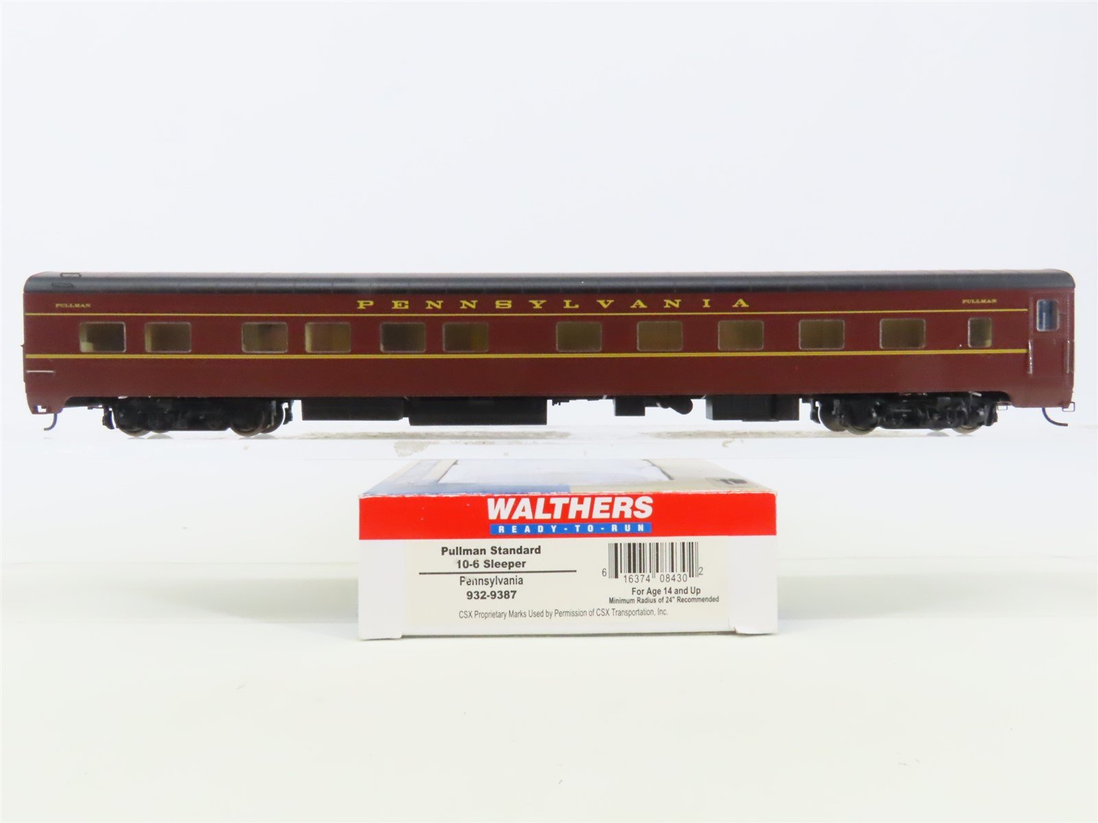 HO Scale Walthers 932-9387 PRR Pennsylvania Railroad Pullman Sleeper Passenger