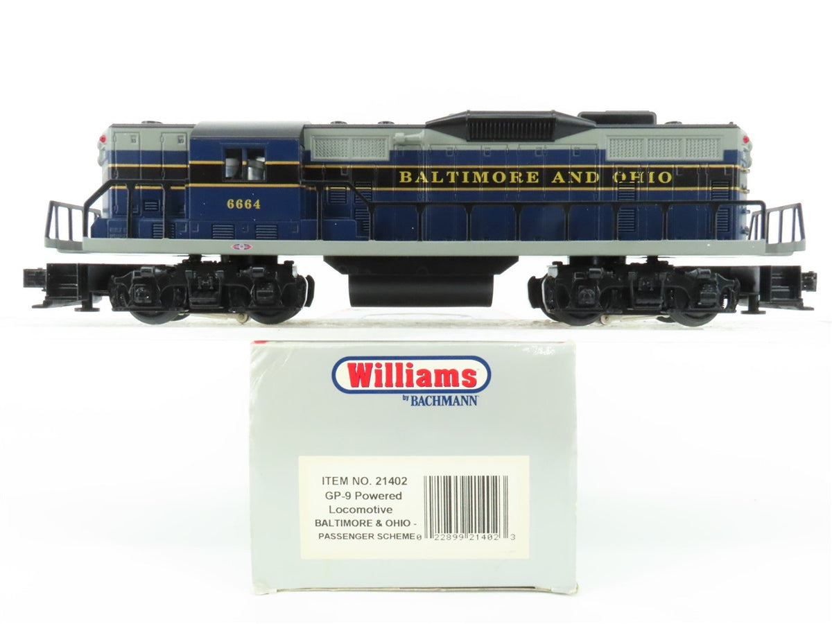 O Gauge 3-Rail Williams 21402 B&amp;O Baltimore &amp; Ohio GP9 Diesel Locomotive #6664