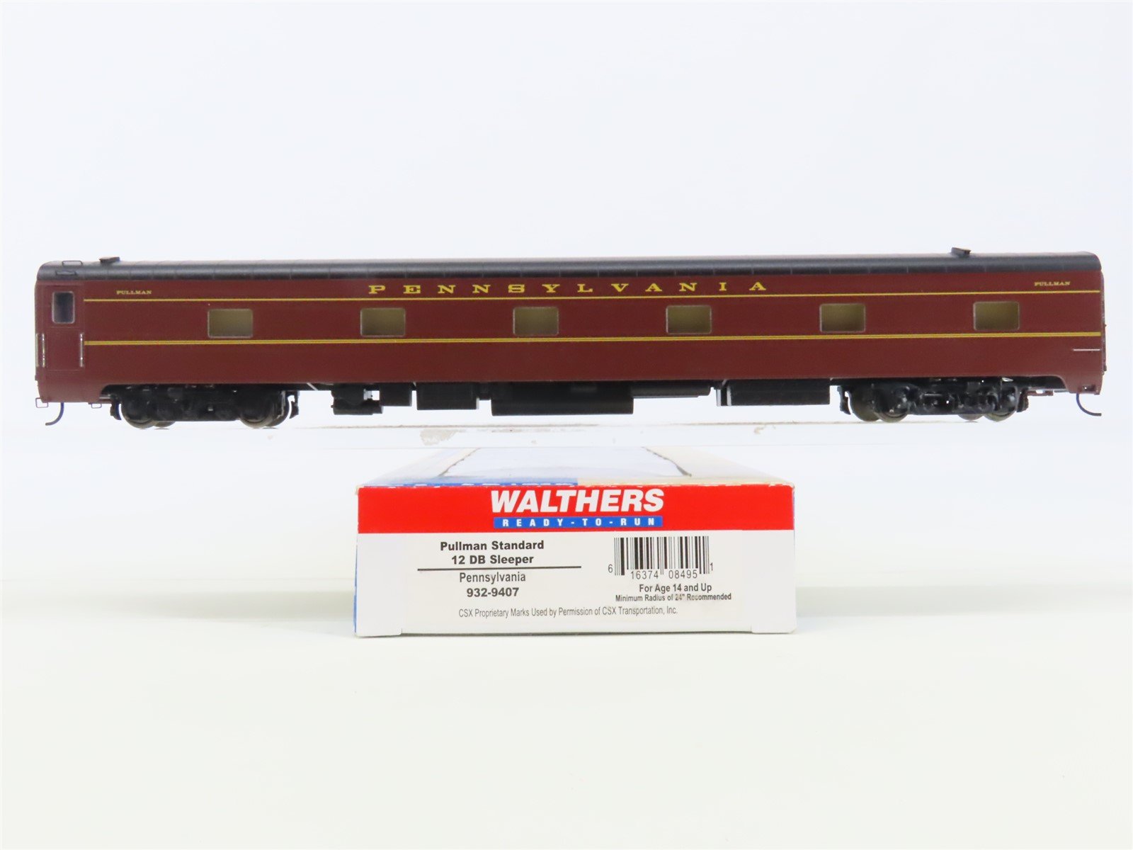 HO Scale Walthers 932-9407 PRR Pennsylvania Railroad Pullman Sleeper Passenger