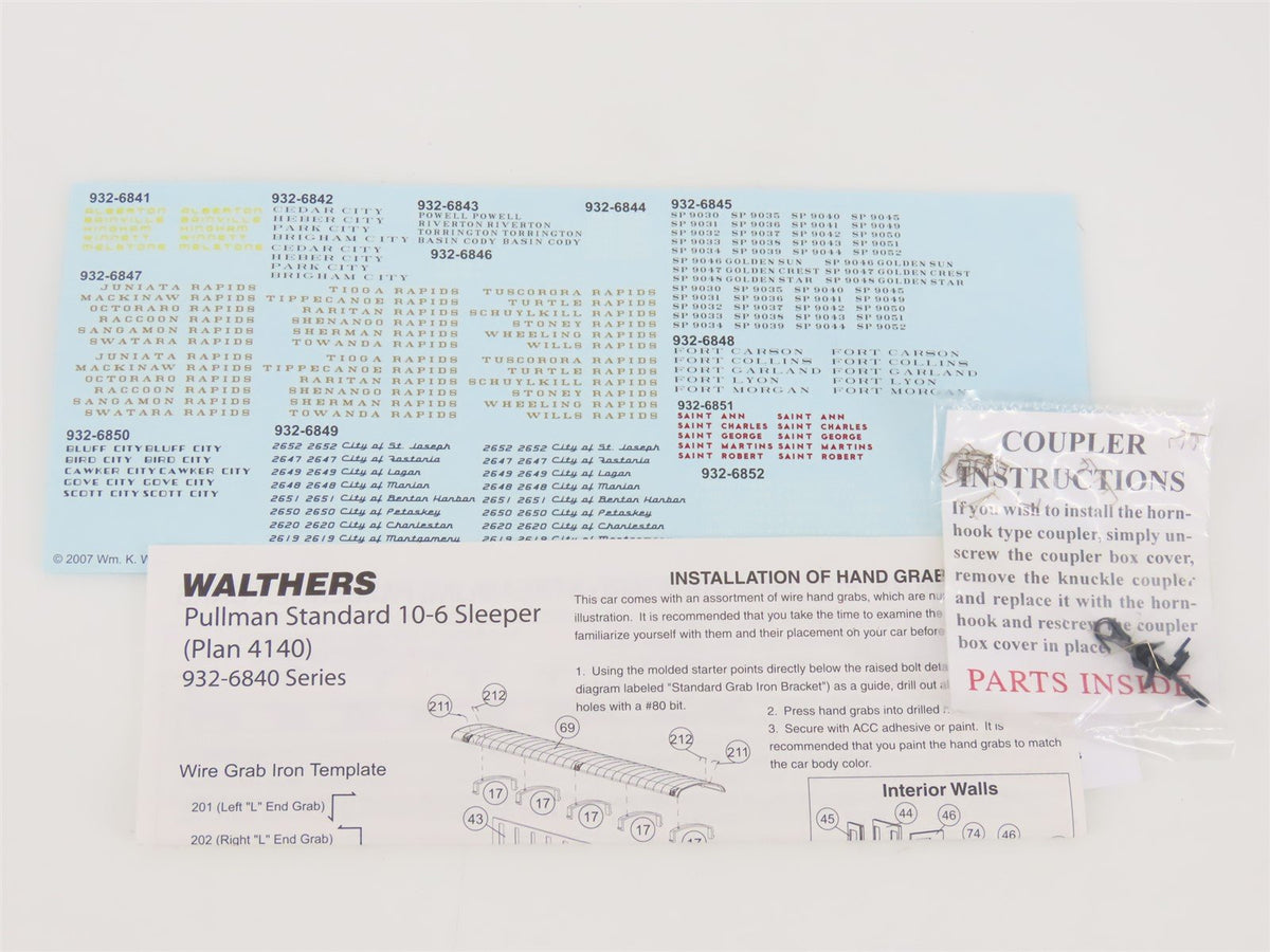 HO Scale Walthers 932-6847 PRR Pennsylvania Railroad Pullman Sleeper Passenger
