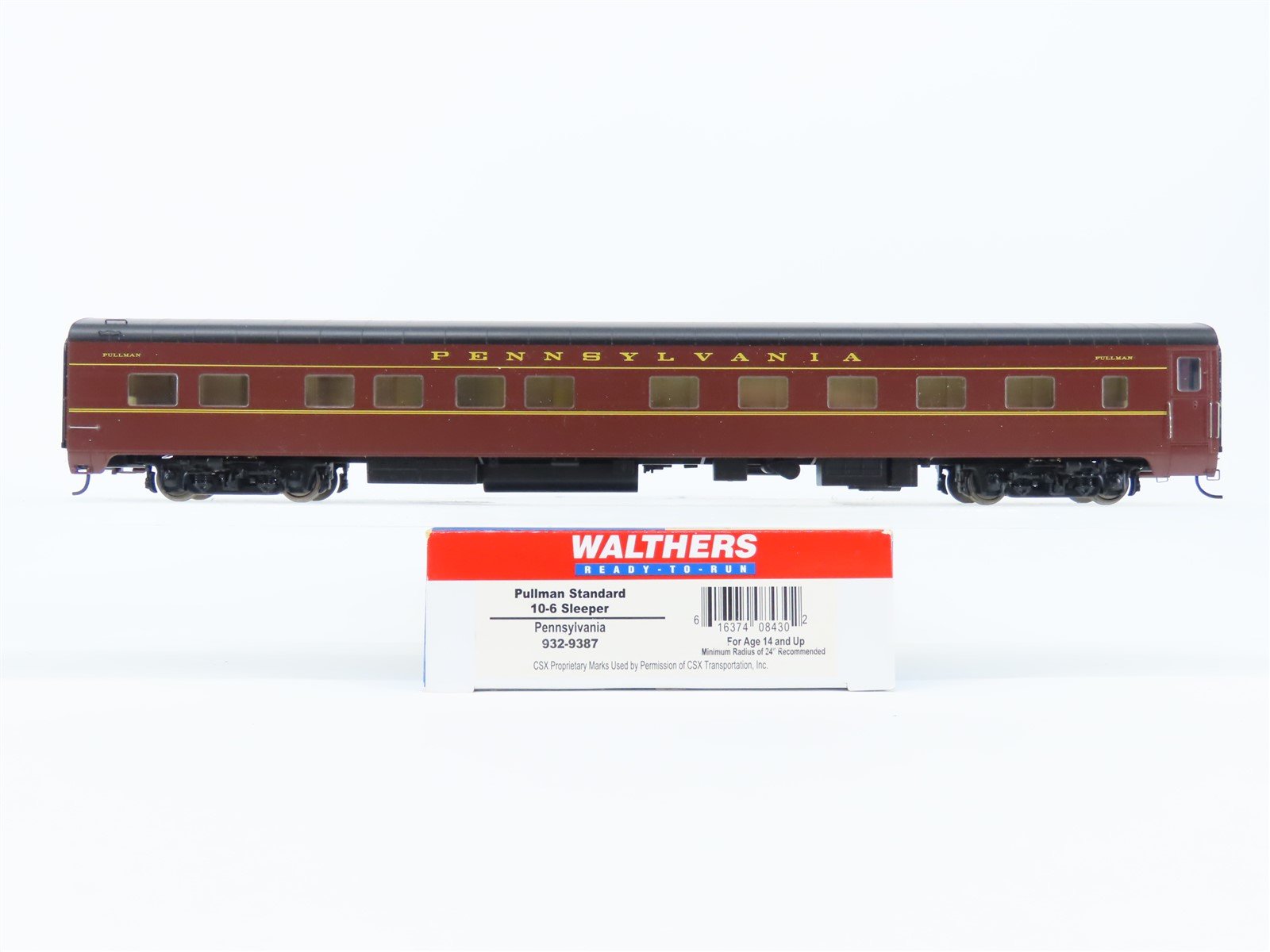HO Scale Walthers 932-9387 PRR Pennsylvania Railroad Pullman Sleeper Passenger