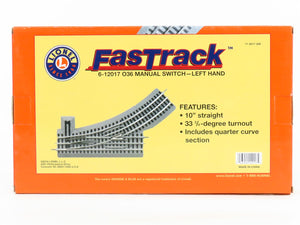 O Gauge Lionel 6-12017 Fastrack O36 Manual Switch Left Hand Track Piece