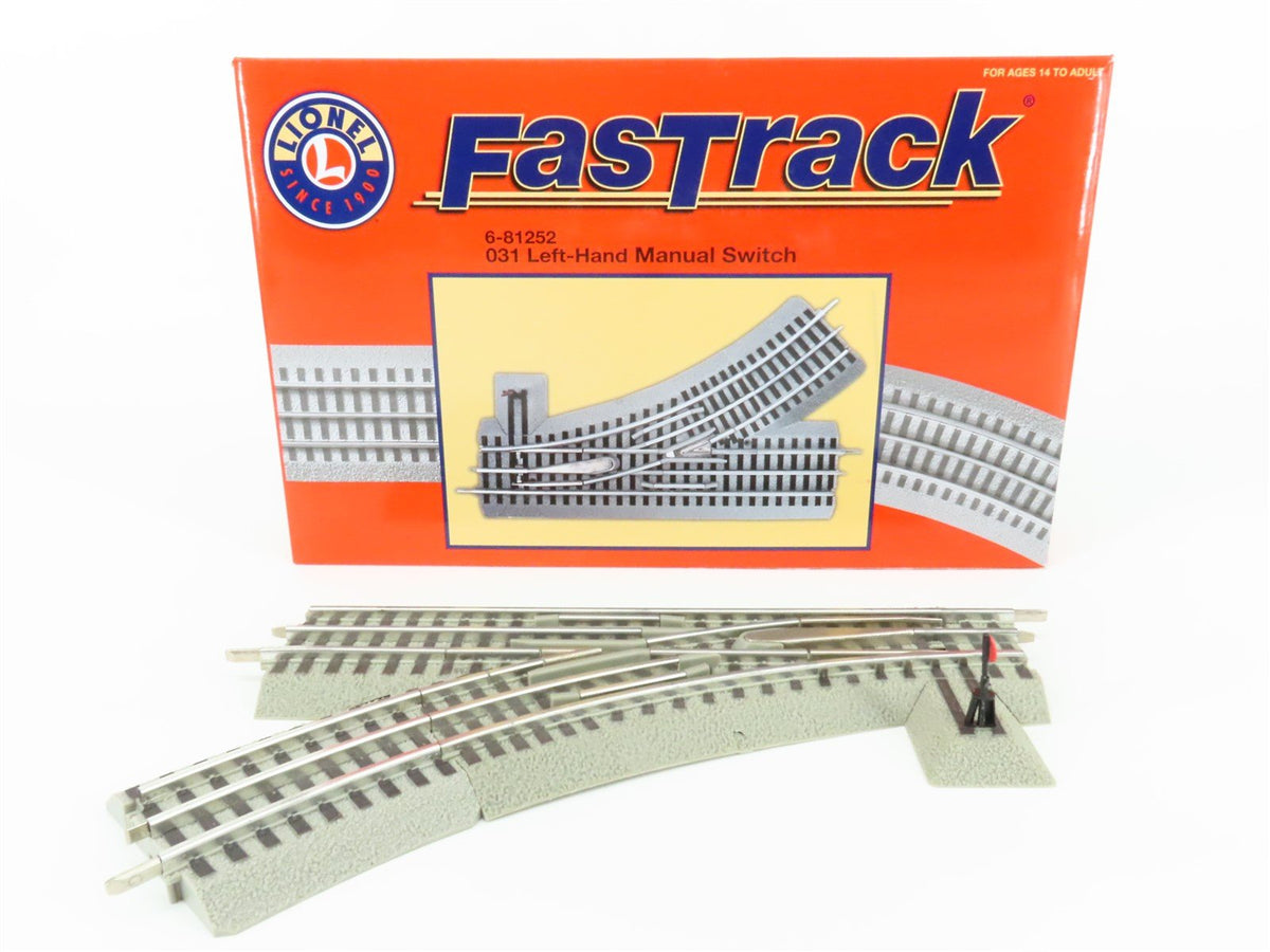 O Gauge Lionel 6-81252 Fastrack O31 Manual Switch Left Hand Track Piece