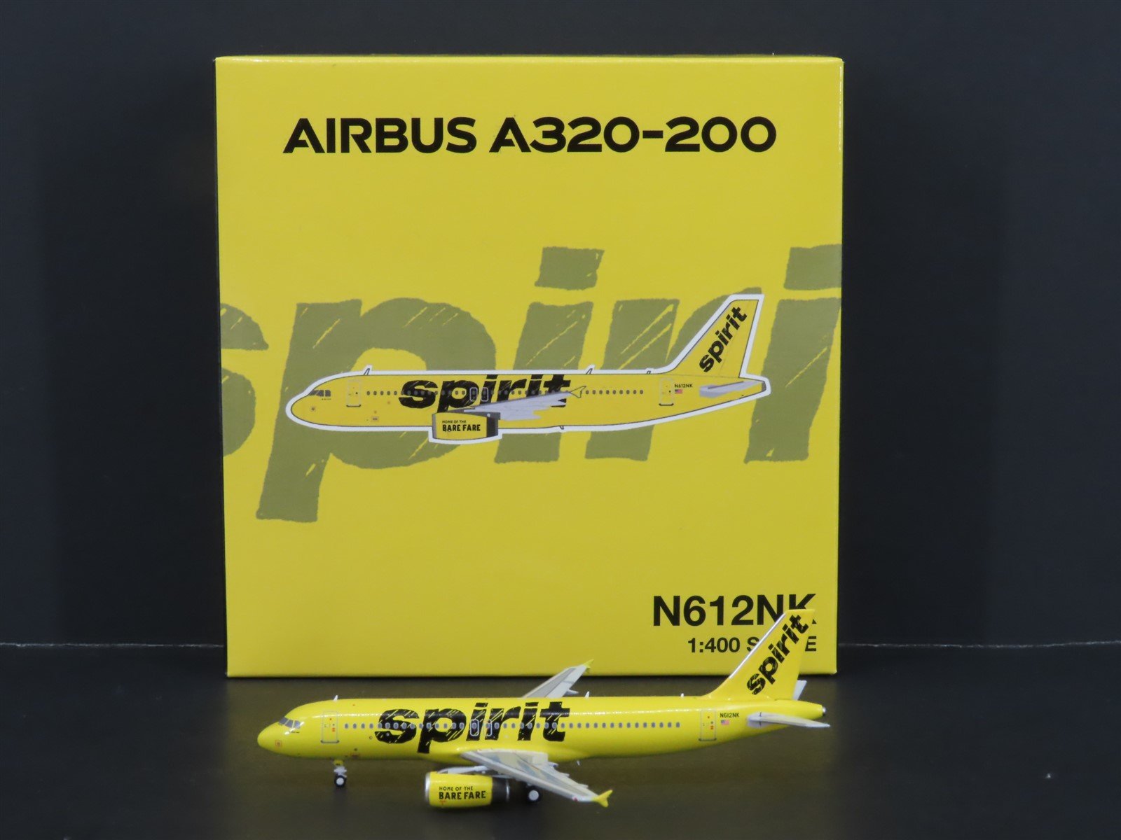 1:400 Panda Models Die-Cast Spirit Airlines Airbus A320-200 Airliner