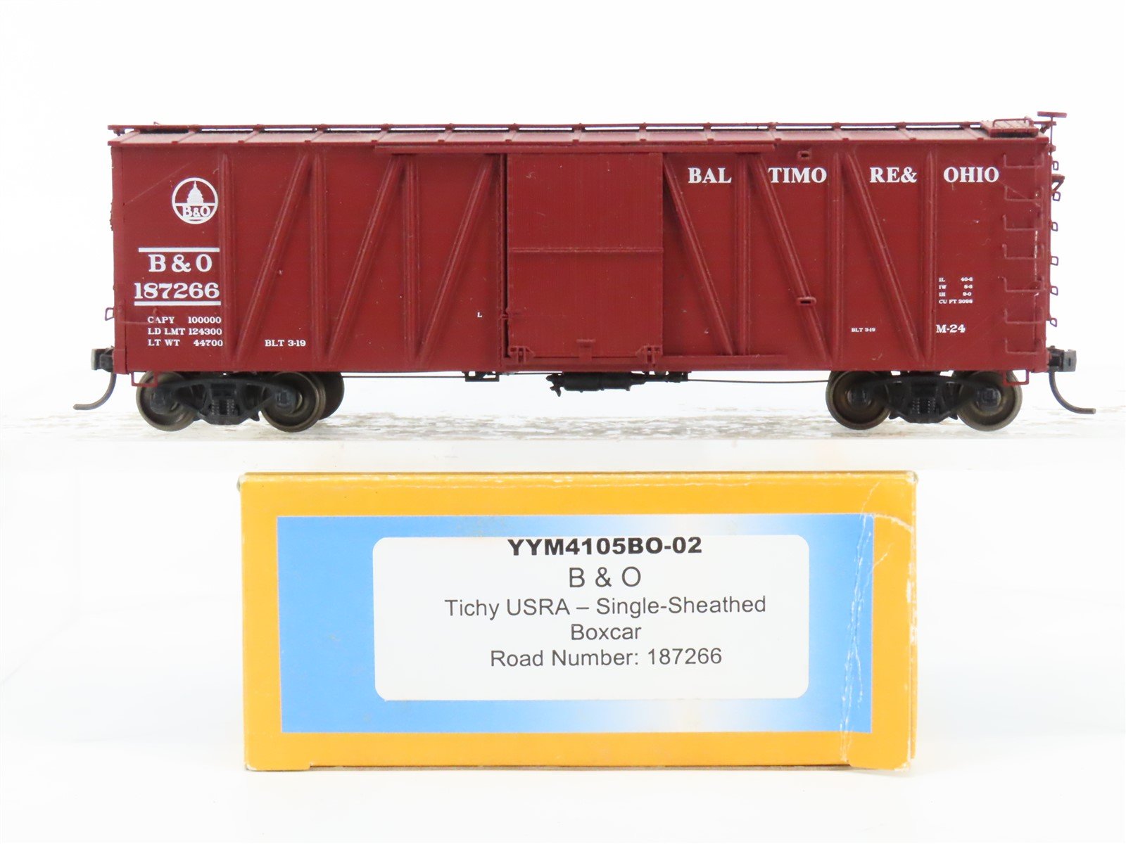 HO InterMountain YesterYear YYM4105BO-02 B&O Baltimore & Ohio Box Car #187266