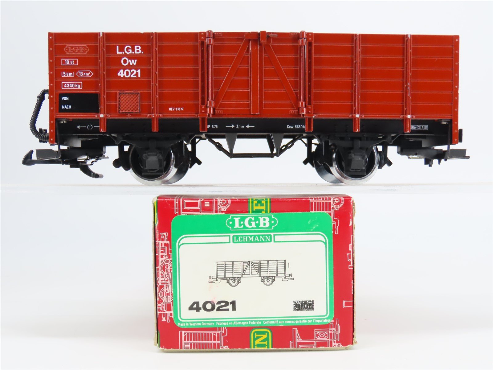 G Scale LGB 4021 LGB Brown High Side Gondola Car #4021