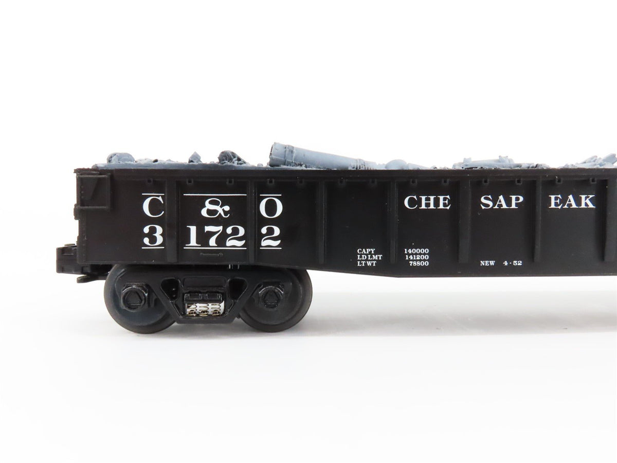 O Gauge 3-Rail MTH Rail King 30-7214 C&amp;O Chesapeake &amp; Ohio Gondola w/Load #31722