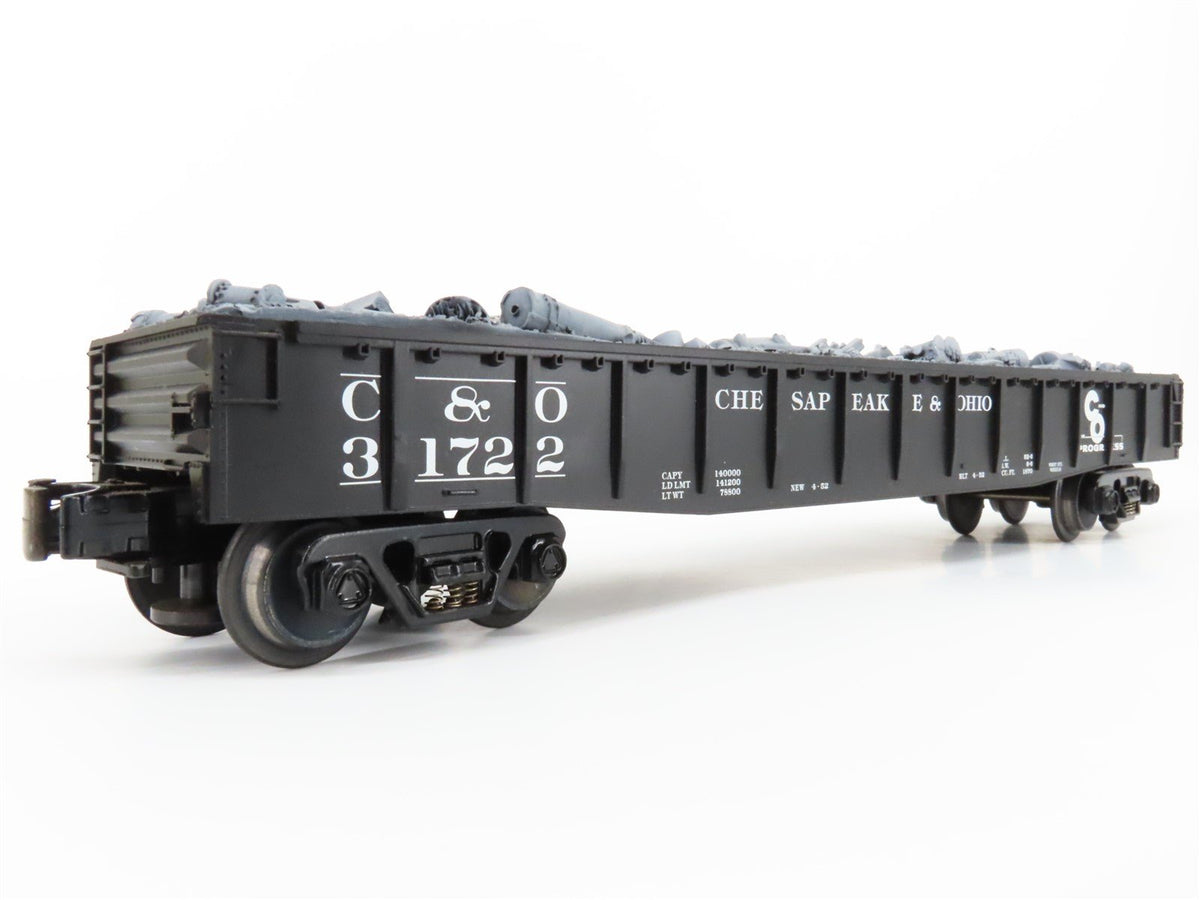 O Gauge 3-Rail MTH Rail King 30-7214 C&amp;O Chesapeake &amp; Ohio Gondola w/Load #31722
