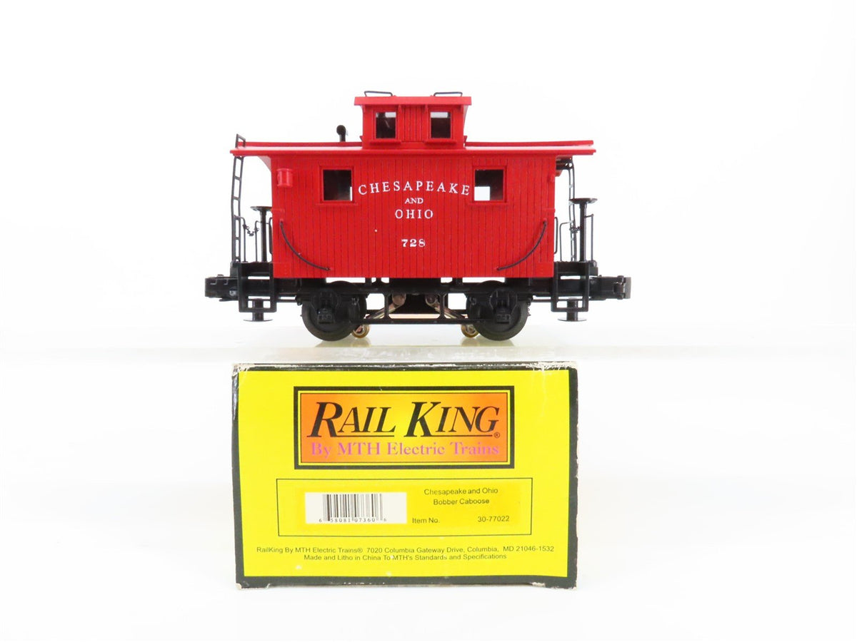 O Gauge 3-Rail MTH Rail King 30-77022 C&amp;O Chesapeake &amp; Ohio Lighted Caboose #728
