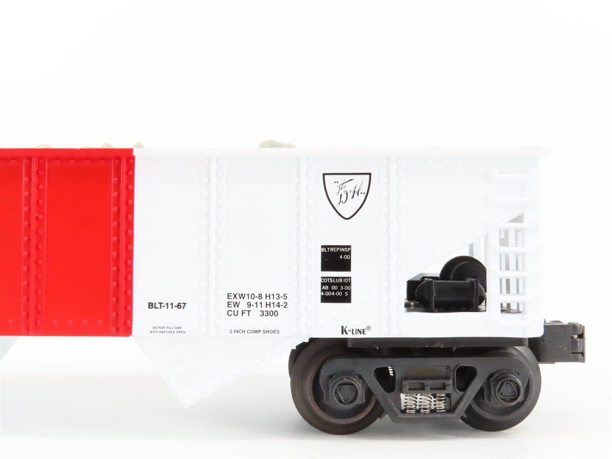 O Gauge 3-Rail K-Line K622-1451 D&amp;H 2 Bay Hopper w/Load 6221451