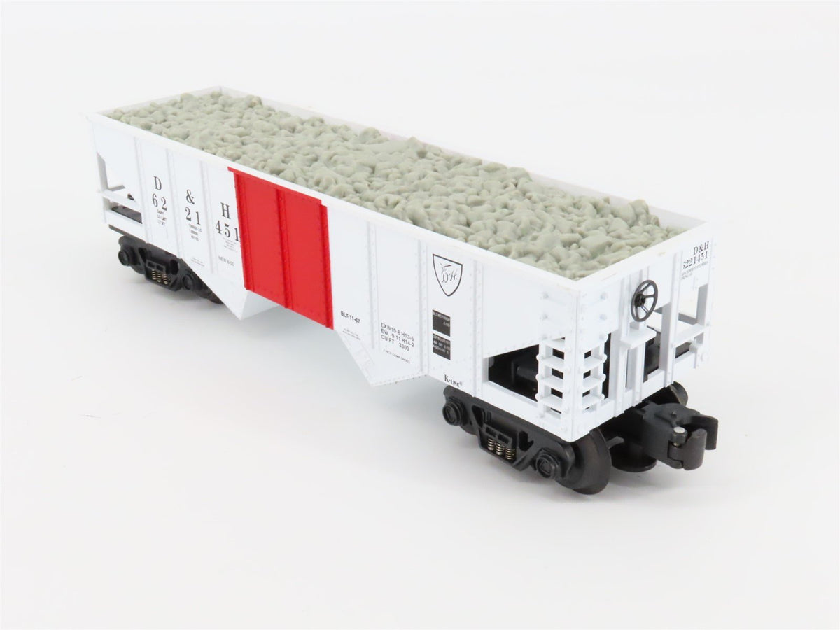 O Gauge 3-Rail K-Line K622-1451 D&amp;H 2 Bay Hopper w/Load 6221451