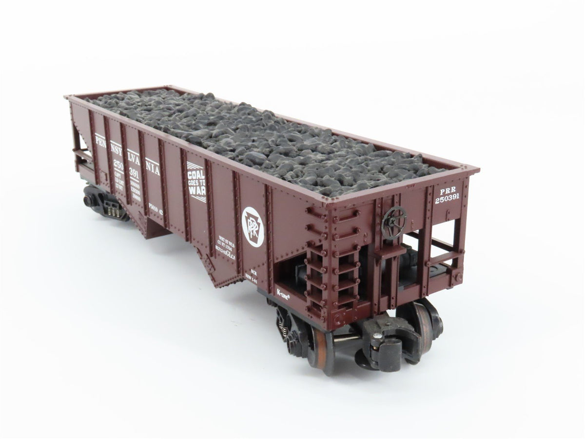 O Gauge 3-Rail K-Line K622-1891 PRR Coal Goes to War 2 Bay Hopper w/Load 250391
