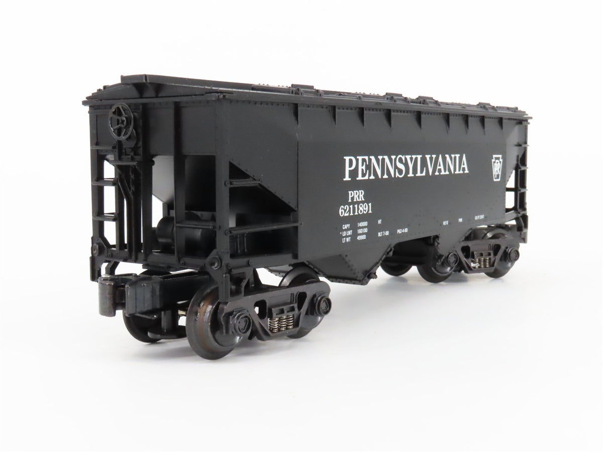 O Gauge 3-Rail K-Line K621-1891 PRR Pennsylvania 2 Bay Hopper w/Load 6211891