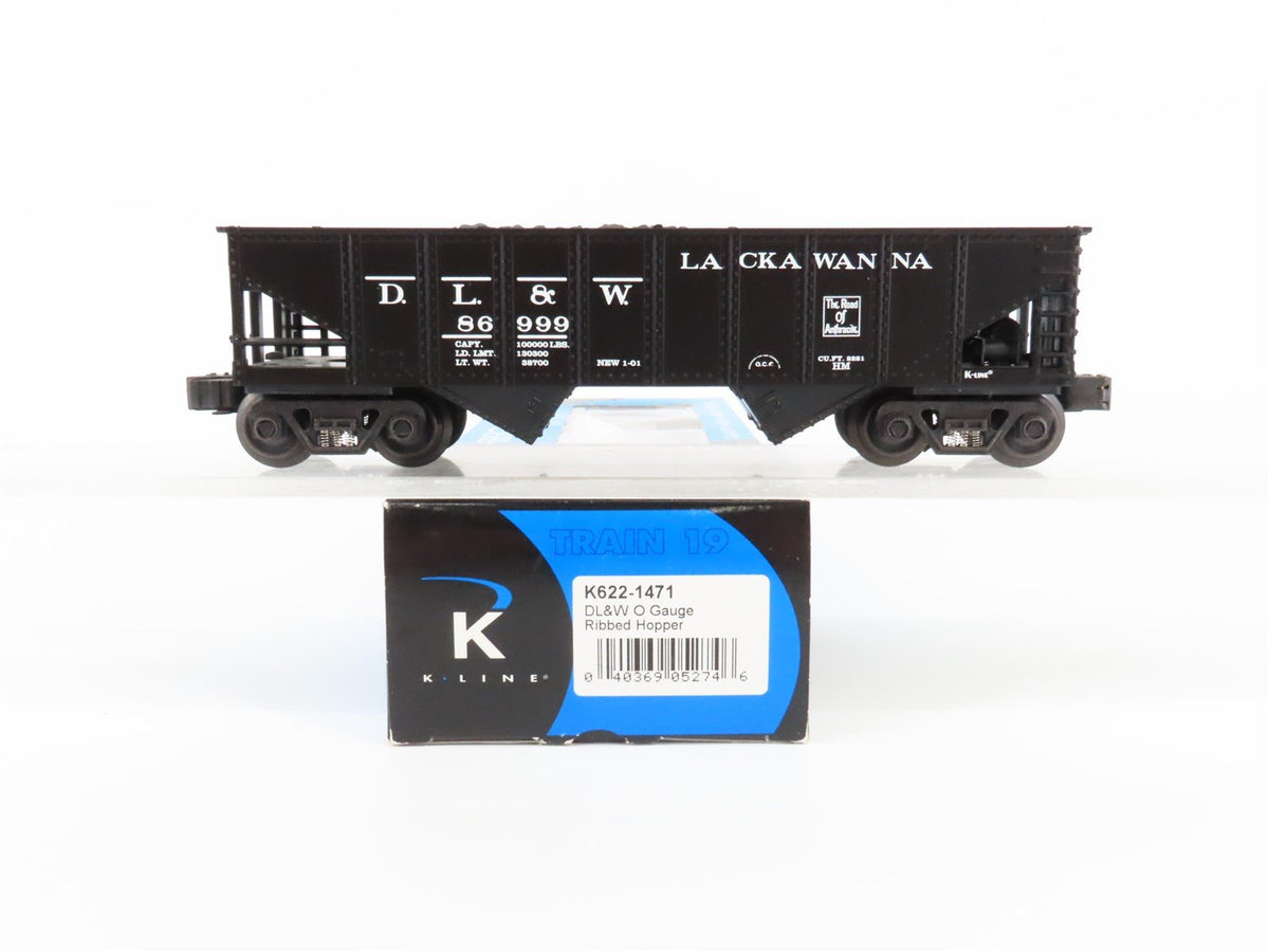 O Gauge 3-Rail K-Line K622-1471 DL&amp;W Lackawanna 2 Bay Hopper w/.Load 86999