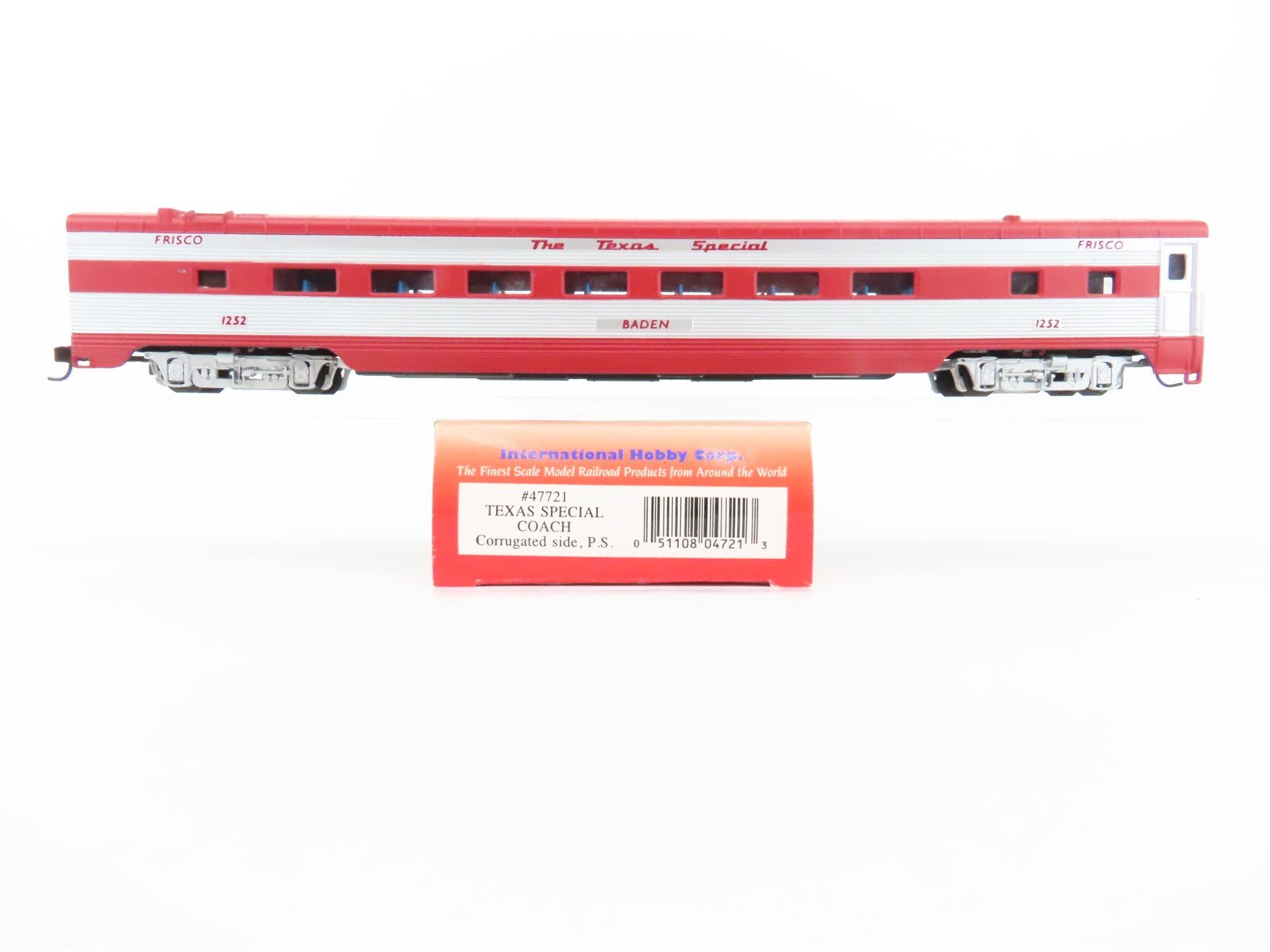 HO IHC Premier Series 47721 SL-SF Frisco "Texas Special" Coach Passenger #1252