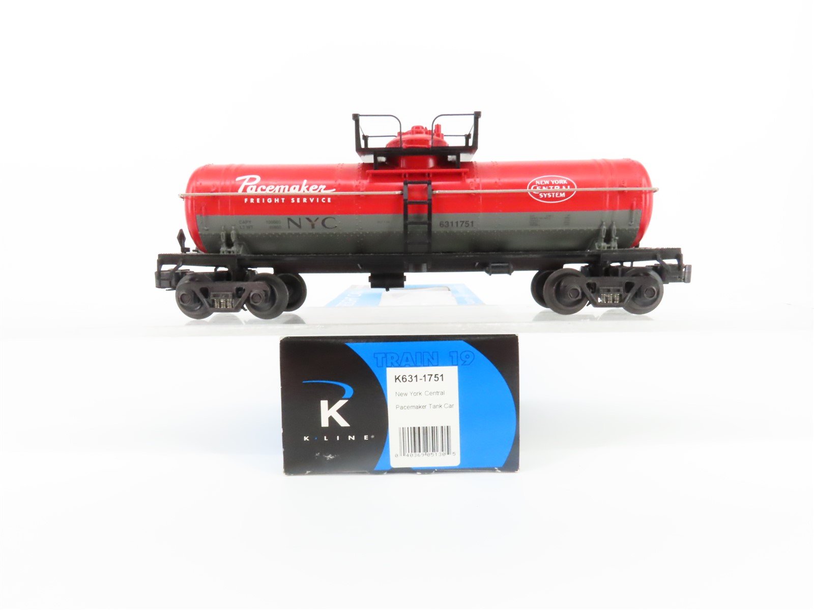 O Gauge 3-Rail K-Line K631-1751 NYC Pacemaker Single Dome Tank Car 6311751