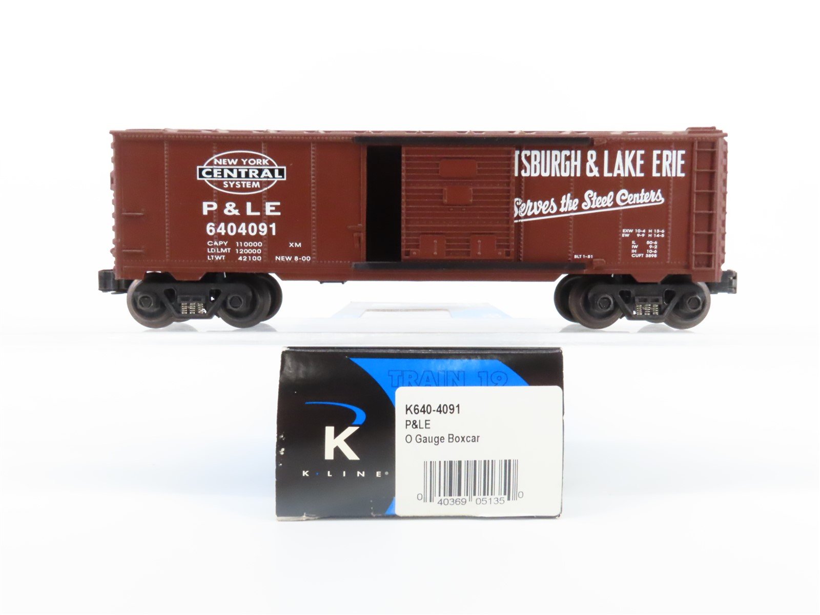 O Gauge 3-Rail K-Line K640-4091 P&LE Pittsburgh & Lake Erie Boxcar #6404091