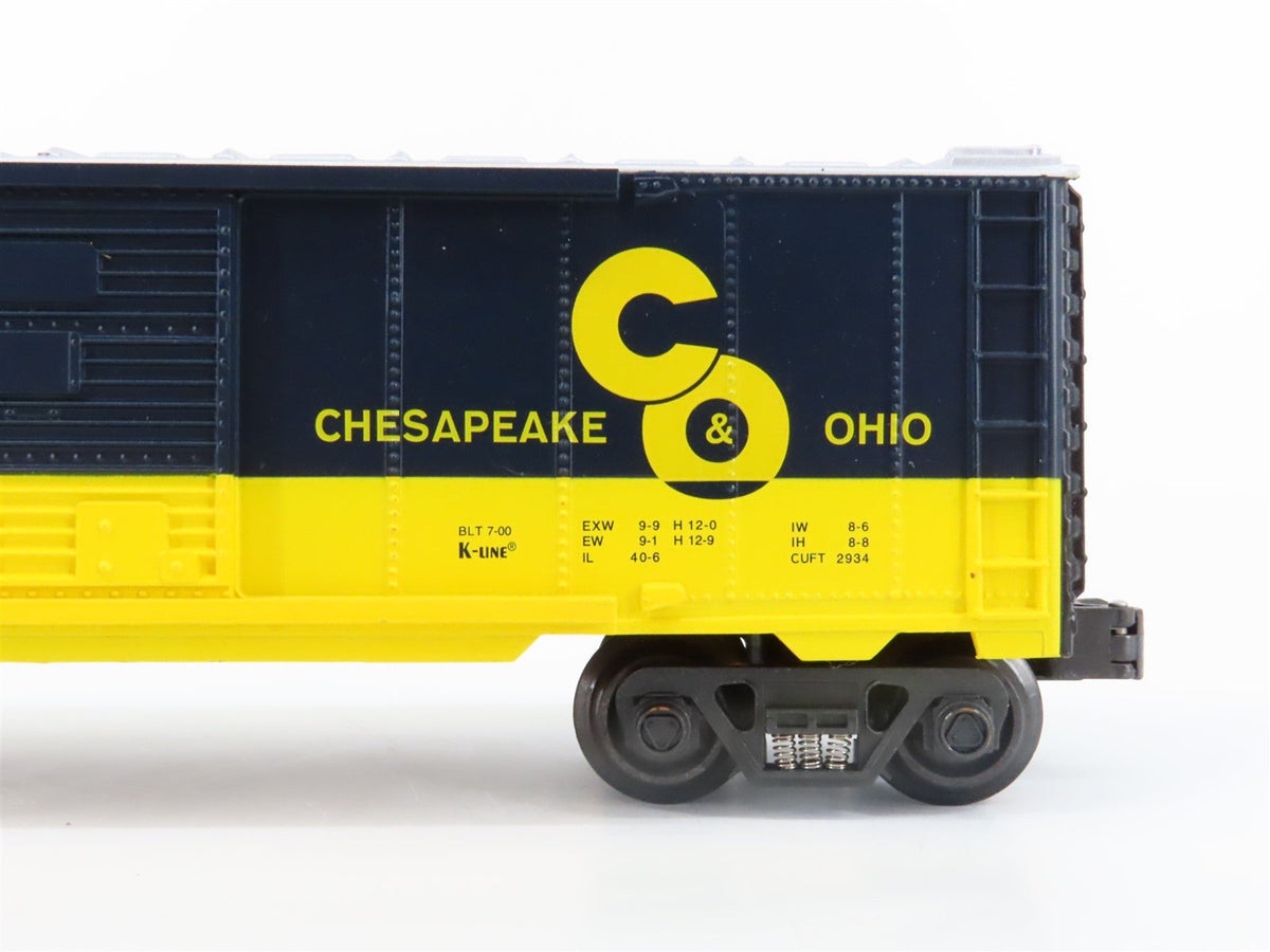 O Gauge 3-Rail K-Line K640-1252 C&amp;O Chesapeake &amp; Ohio Boxcar #6401252
