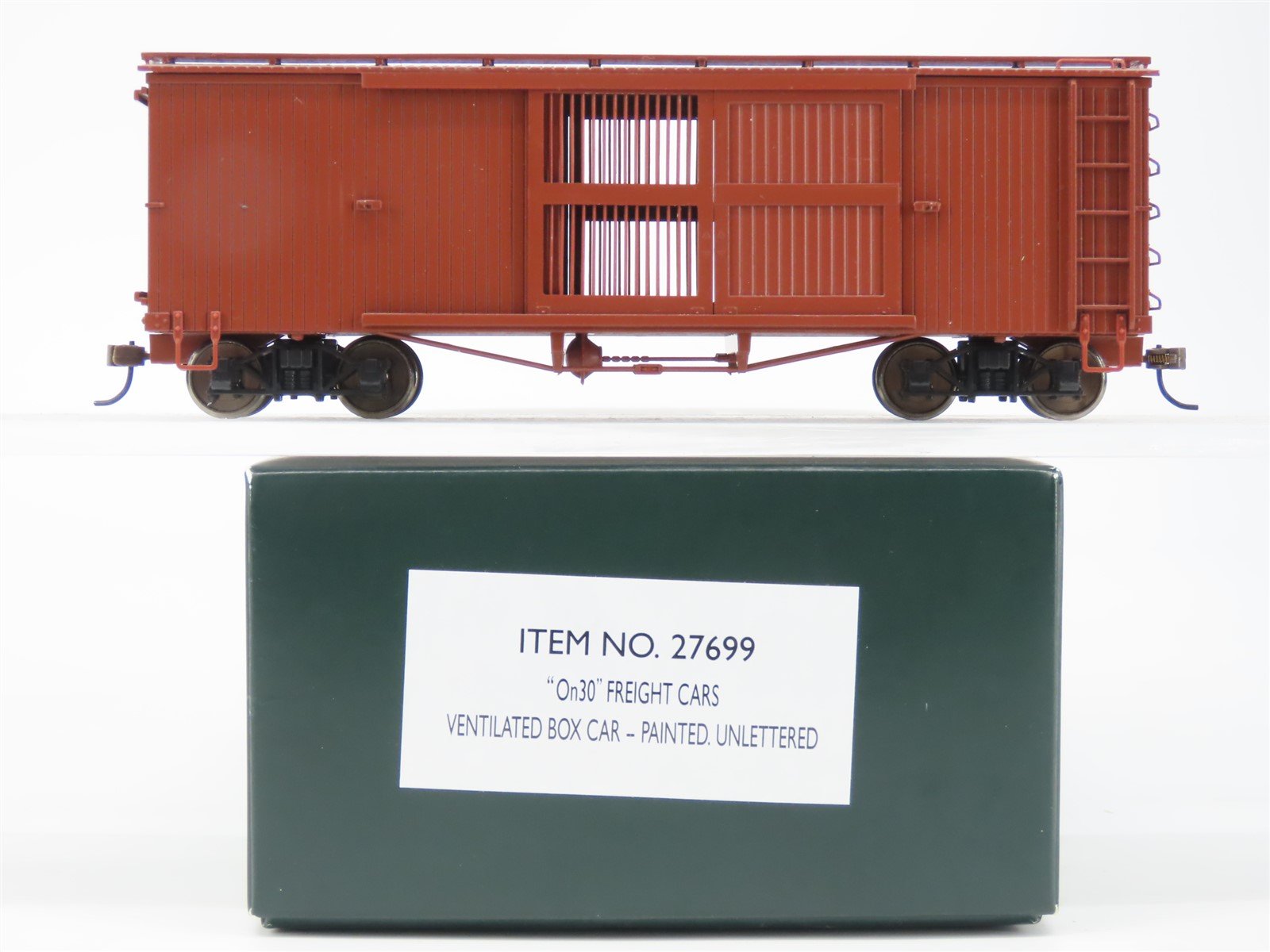 On30 Scale 2-Rail Bachmann Spectrum 27699 Painted, Unlettered Ventilated Box Car