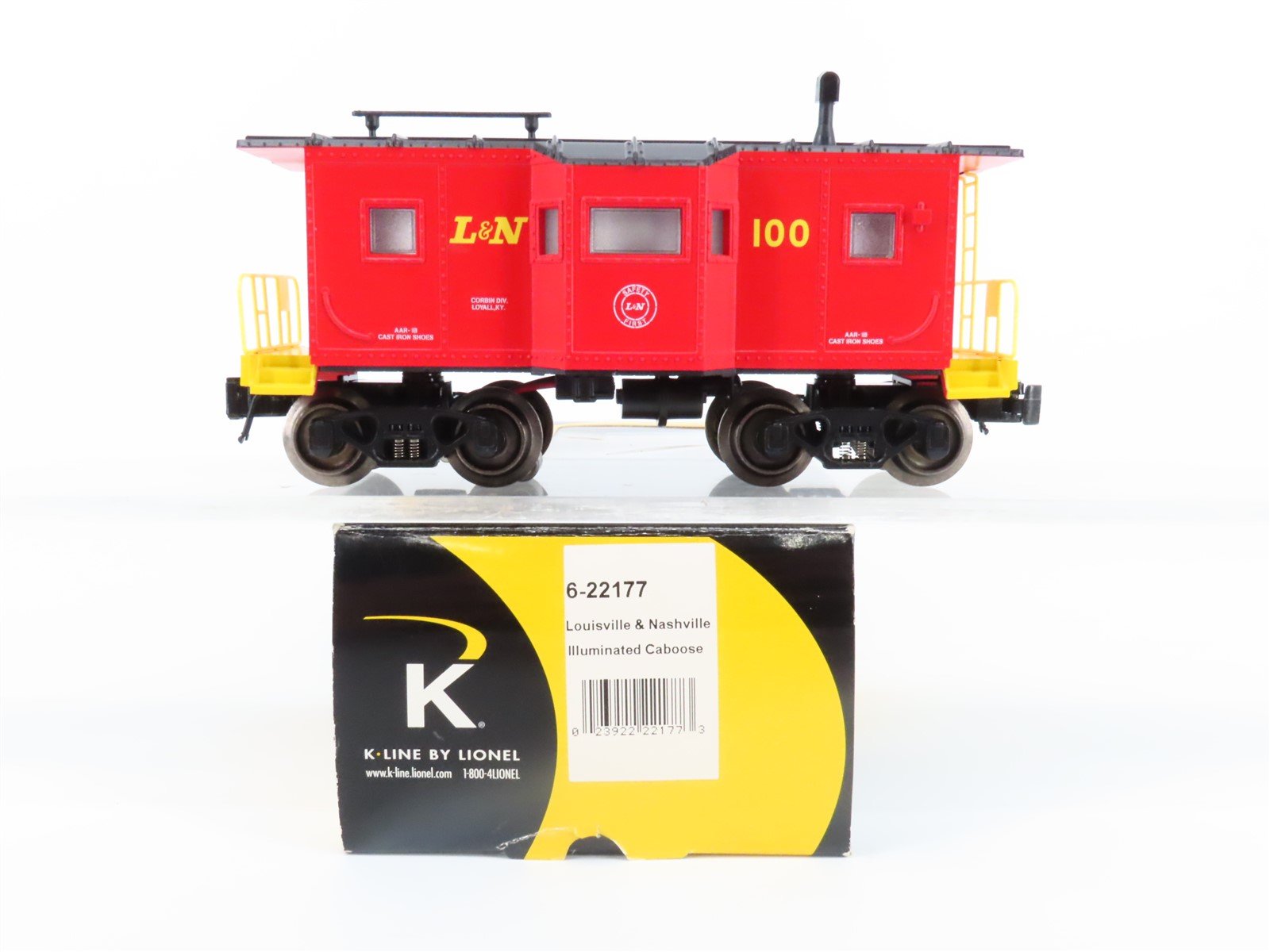 O Gauge 3-Rail K-Line 6-22177 L&N Louisville & Nashville Lighted Caboose #100