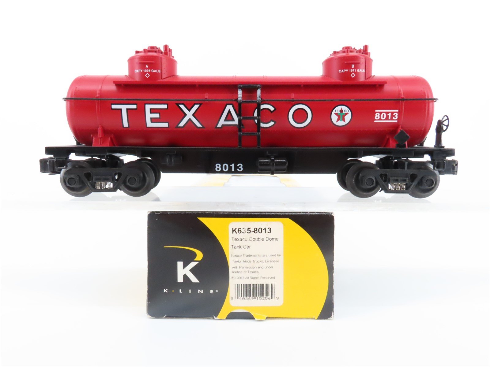 O Gauge 3-Rail K-Line K635-8013 Texaco 2 Dome Tank Car #8013