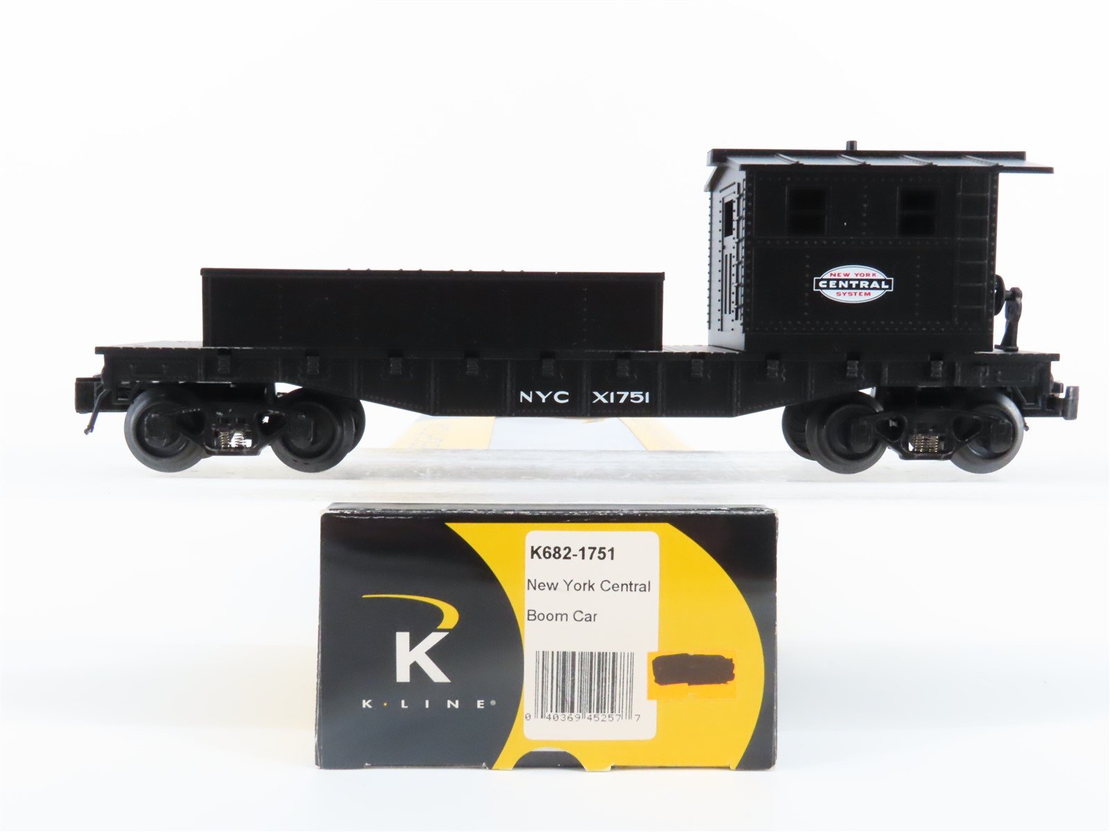 O Gauge 3-Rail K-Line K682-1751 NYC New York Central Boom Car #X1751