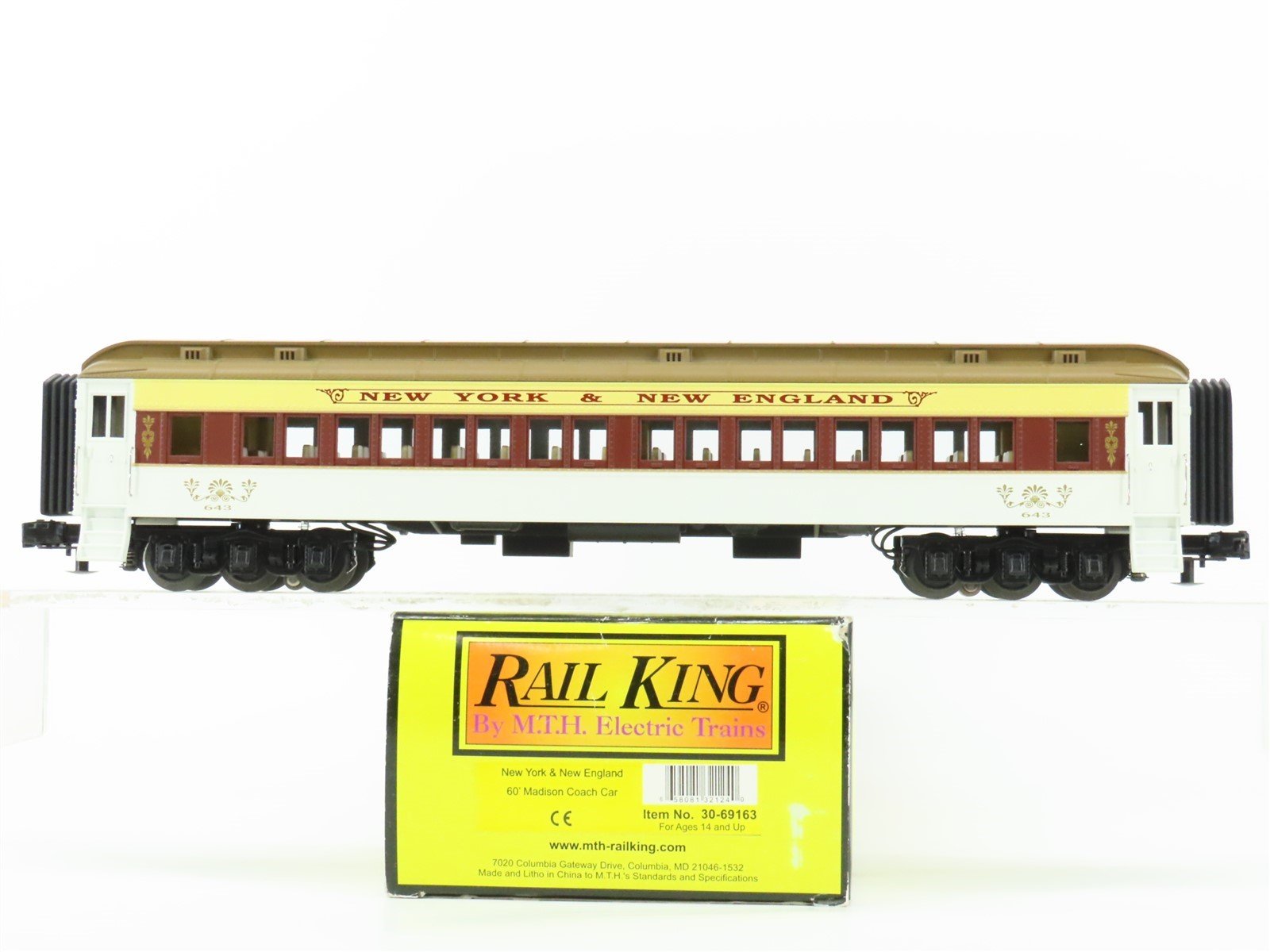 O Gauge 3-Rail MTH Rail King 30-69163 NYC New York & New England Coach Passenger