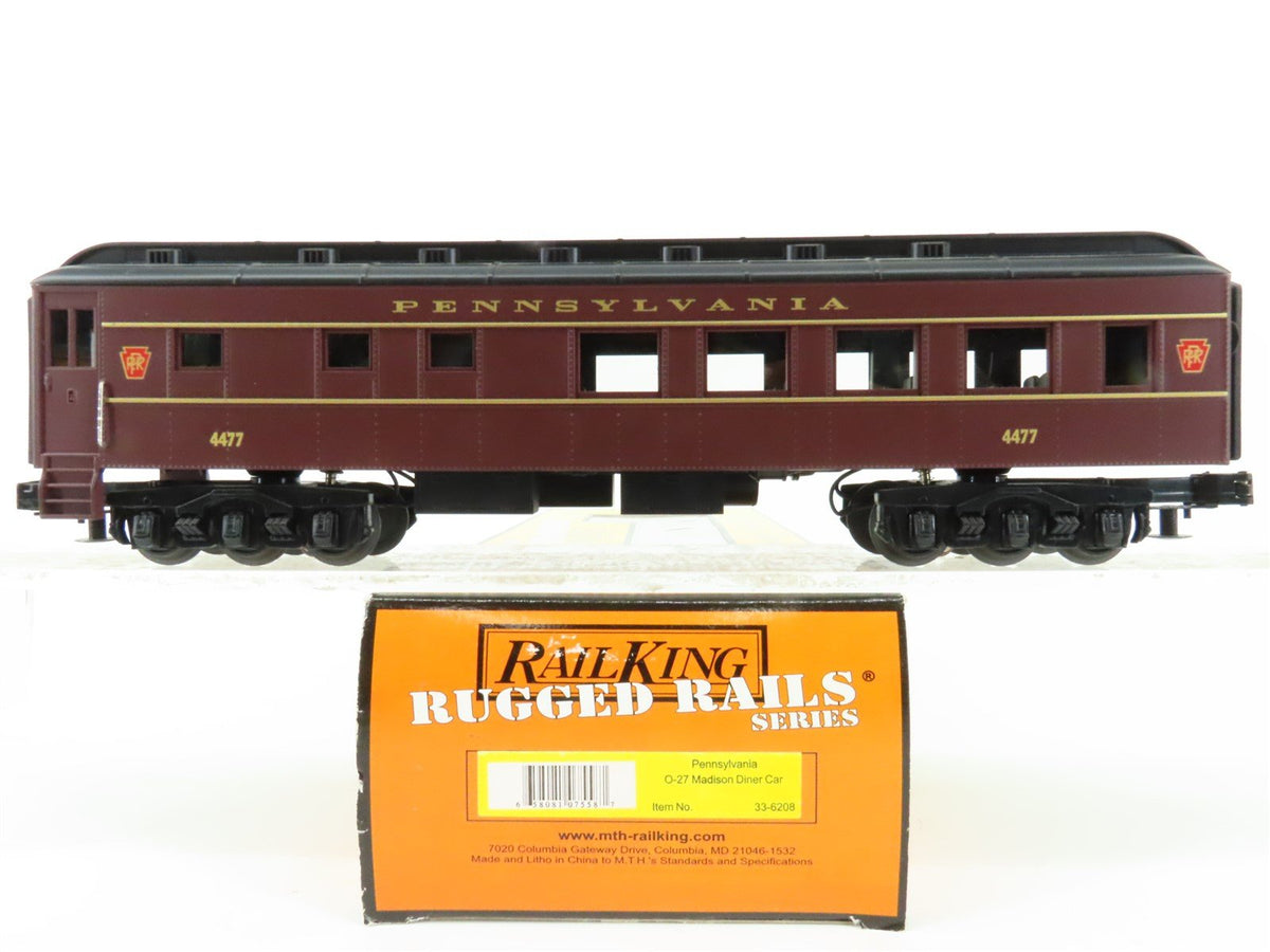 O Gauge 3-Rail MTH Rail King 33-6208 PRR Pennsylvania Diner Passenger #4477