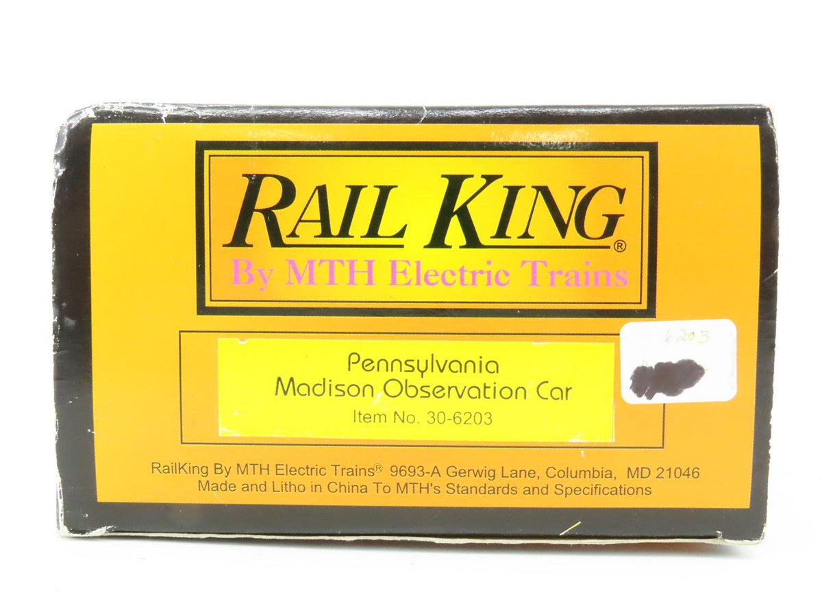O Gauge 3-Rail MTH Rail King 33-6203 PRR Pennsylvania Observation Passenger 6905