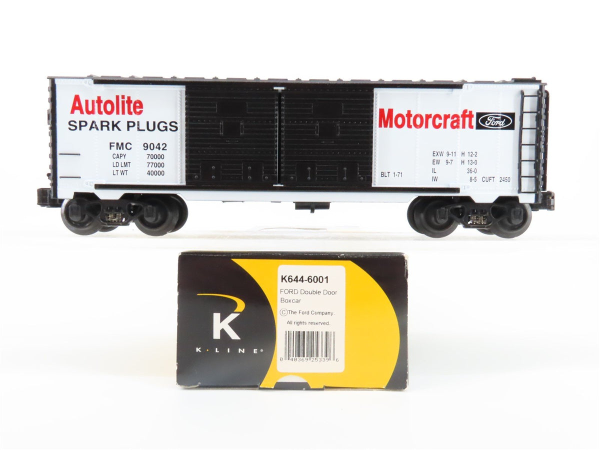 O Gauge 3-Rail K-Line K644-6001 Ford Motorcraft Autolite Spark Plugs Boxcar 9042