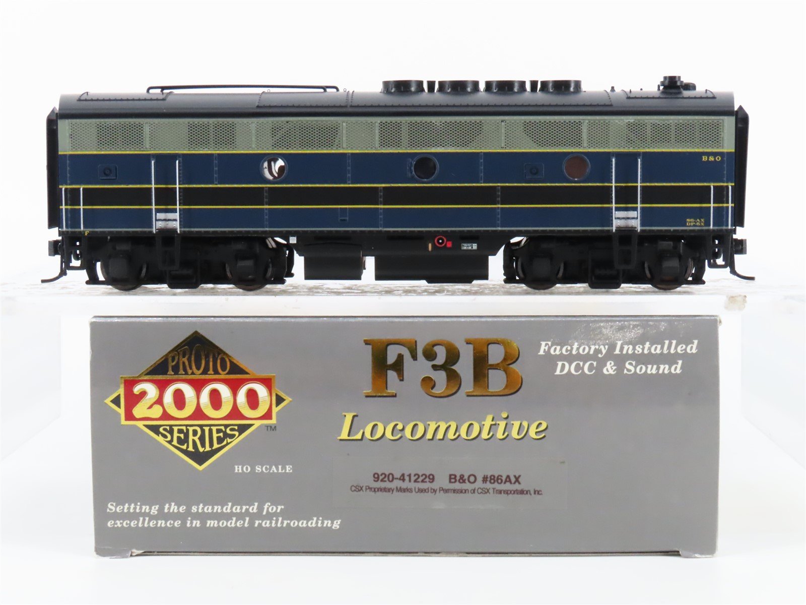 HO Scale Proto 2000 920-41229 B&O Baltimore & Ohio F3B Diesel #86AX wDCC & Sound