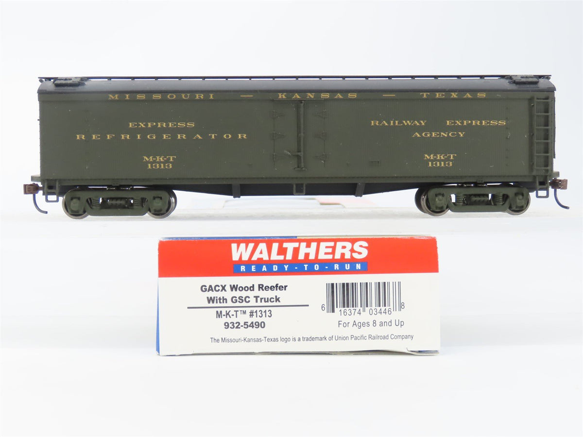 HO Scale Walthers 932-5490 MKT Missouri Kansas Texas GACX Wood Reefer #1313