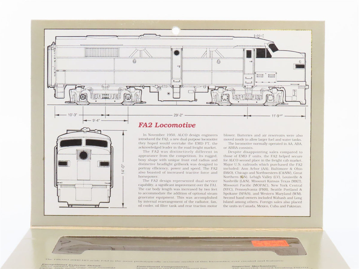 HO Scale Proto 2000 8315 PRR Pennsylvania FA2 Diesel Loco #9609 BAD GEARS